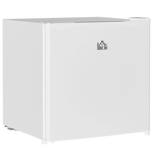 HOMCOM 46 Litre Table Top Mini Fridge, Small Fridge with Ice Box, Reversible Door, Adjustable Temperature and Legs, Mini Fridge for Bedrooms, Home Office, Cream