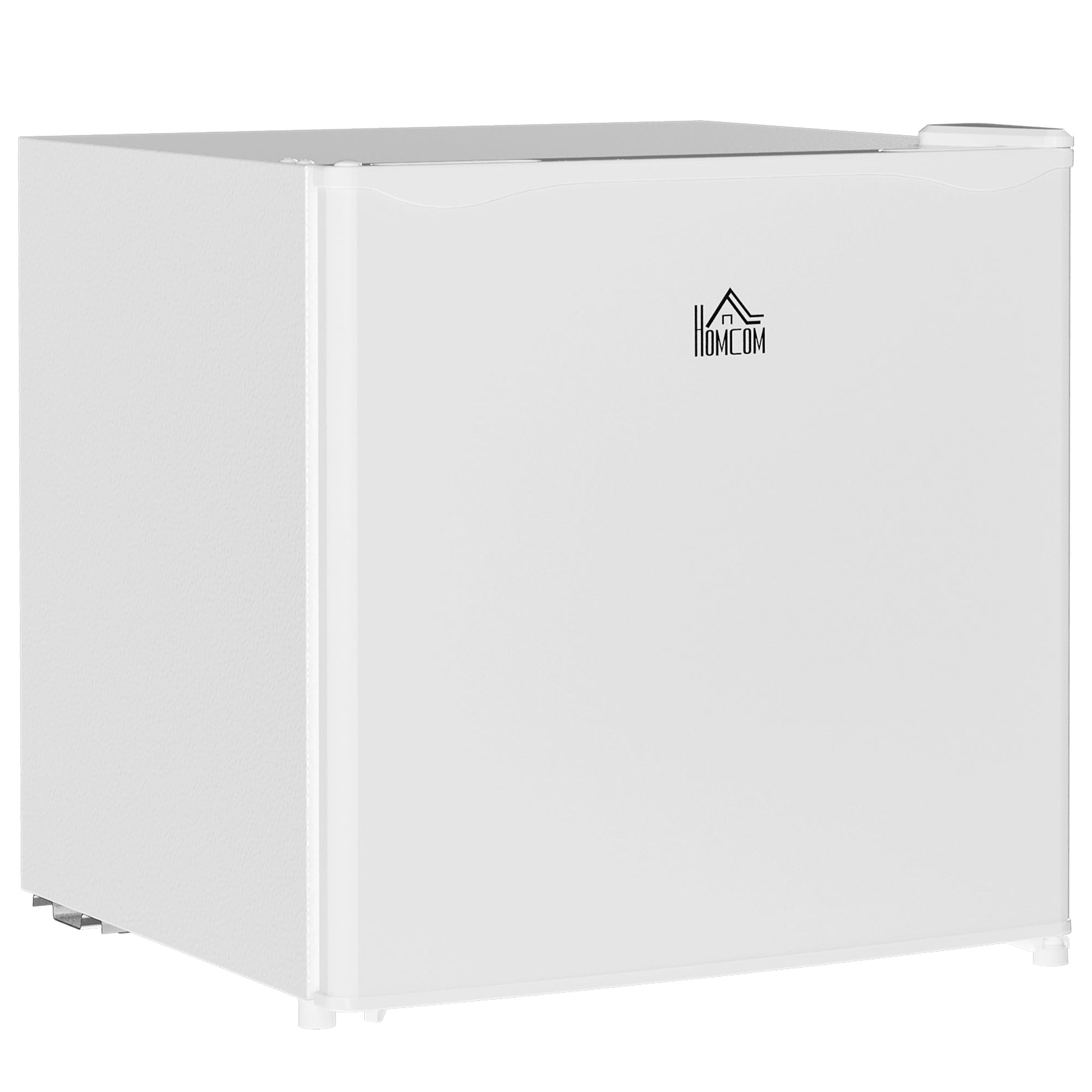 HOMCOM 46 Litre Table Top Mini Fridge, Small Fridge with Ice Box, Reversible Door, Adjustable Temperature and Legs, Mini Fridge for Bedrooms, Home Office, Cream