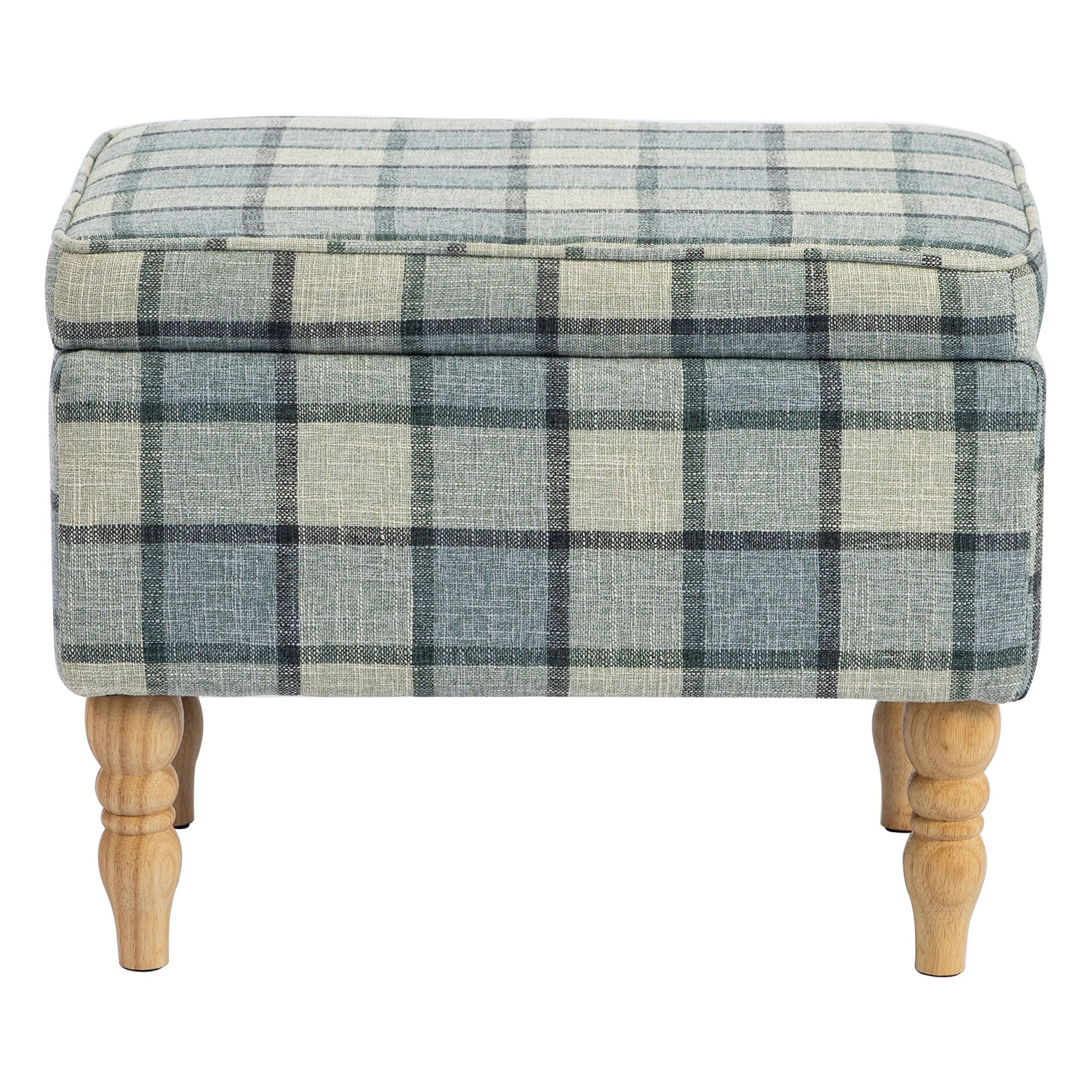 Rectangular Storage Stool, Linen-Look Fabric Upholstered Footstool with Removable Top, Padded Seat and Hidden Space for Living Room, Bedroom, Grey