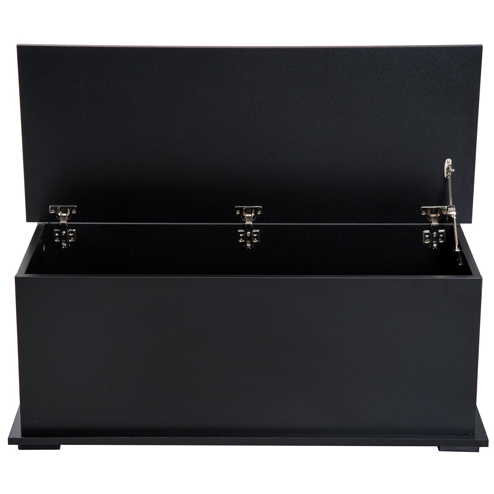 HOMCOM 113L Storage Chest, Storage Box with Flip-Top Lid and 2 Safety Hinges, Storage Trunk for Living Room, Entryway, 100 x 40 x 40 cm, Black