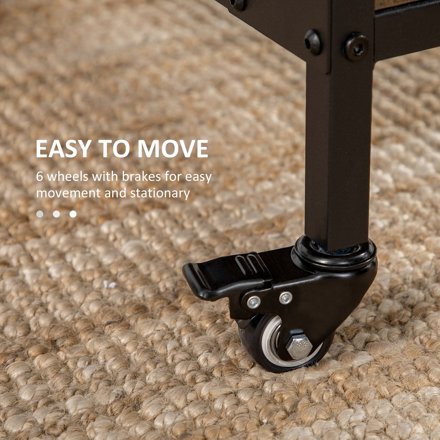 Mobile Drop Leaf Table, Folding Dining Table with 6 Wheels & Storage Shelf for Small Spaces, Kitchen, Dining Room, Grey
