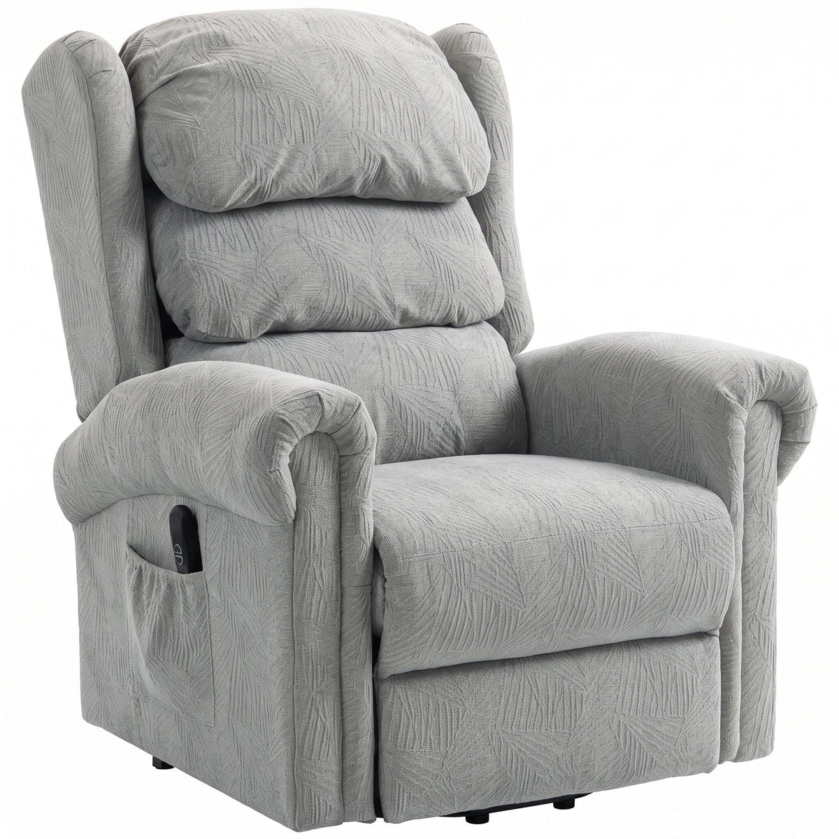 Riser Recliner Chair for Elderly, Velvet Electric Power Lift Chair with Layered Padded Backrest, Spring Cushion, Wide Seat, USB Port, Remote, Side Pockets, Lift Armchair for Living Room, Grey
