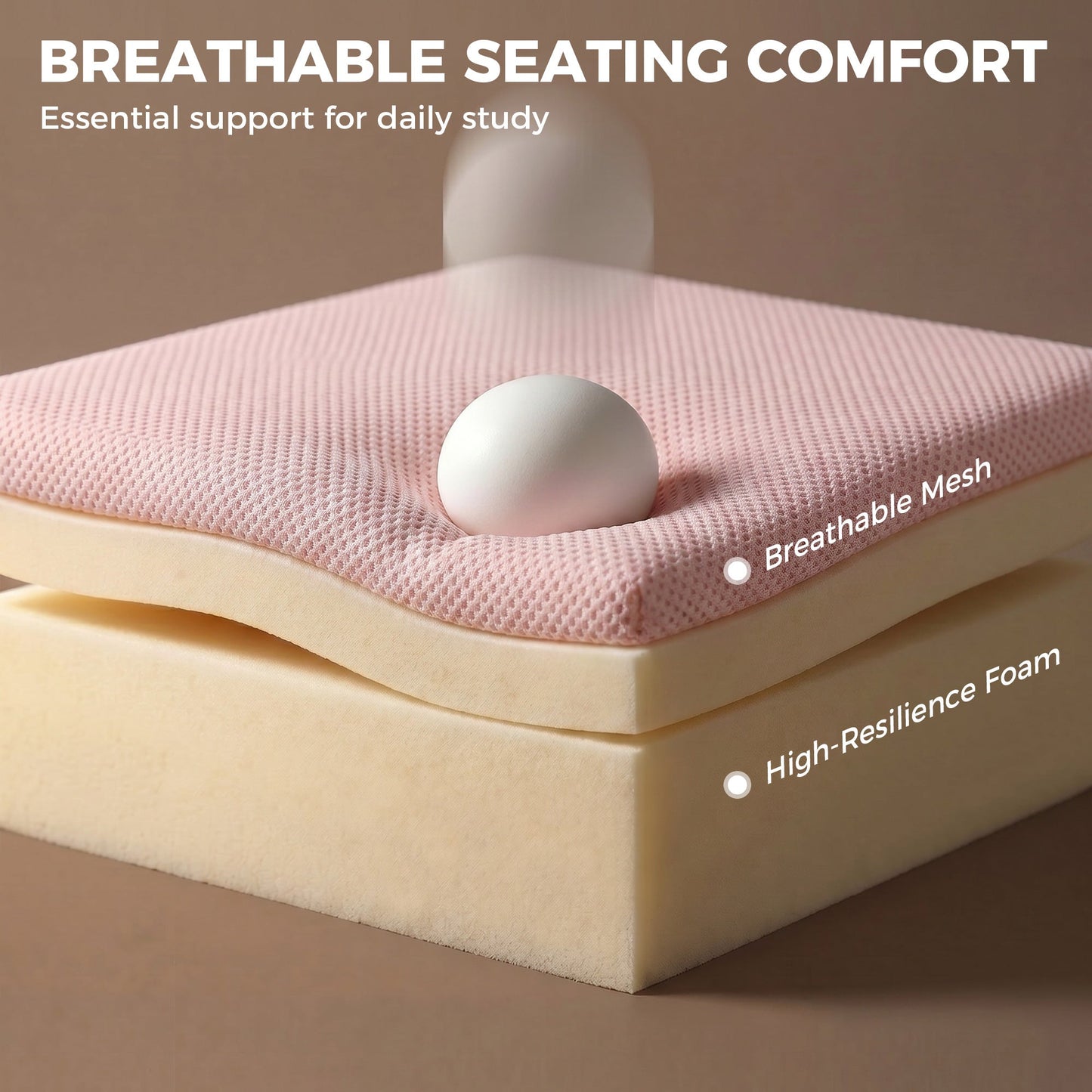 Ergonomic Office Chair, Armless Computer Desk Chair with Breathable Mesh Back, Padded Seat and Swivel Wheels, Adjustable Height for Home Office Study Bedroom, Pink