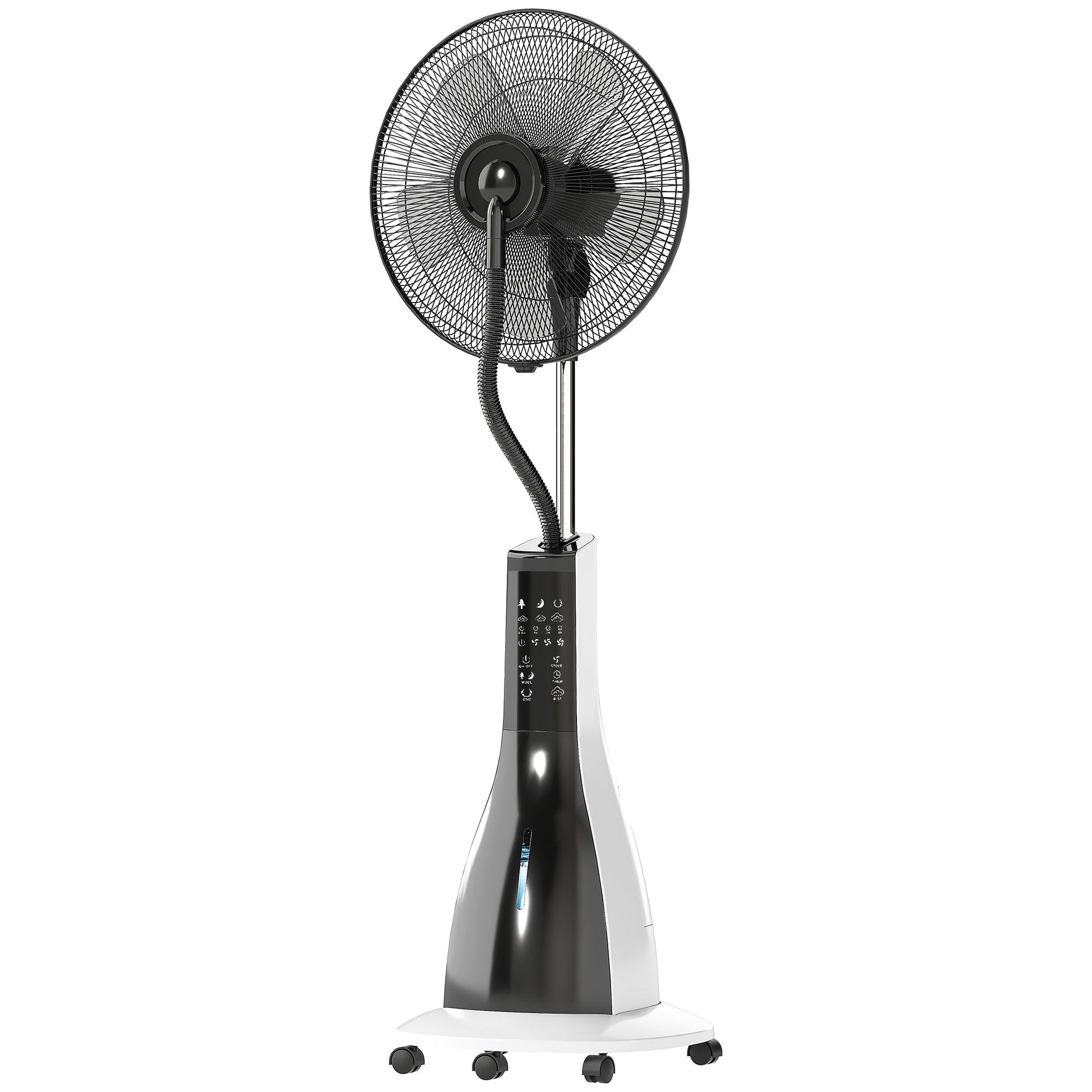 Pedestal Fan with Water Mist Spray, Spray Misting Fan with 75° Oscillation, Remote Control, Tilt Head, 3 Speeds, 3 Modes, 3 Mist, 3L Water Tank, Wheels, for Home, 125 cm
