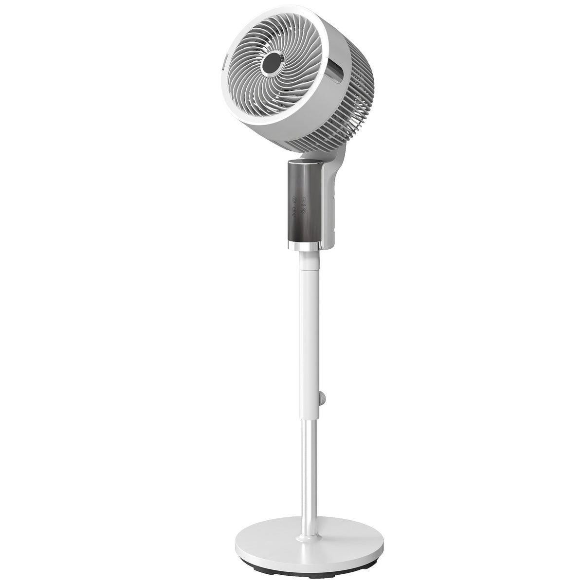 20 dB Silent Standing Fan for Bedroom, 44" Pedestal Fan with 55° Oscillating, 90° Vertical Tilt, 8 Speeds, LED Light, Remote Control, 12H Timer, Adjustable Height, White