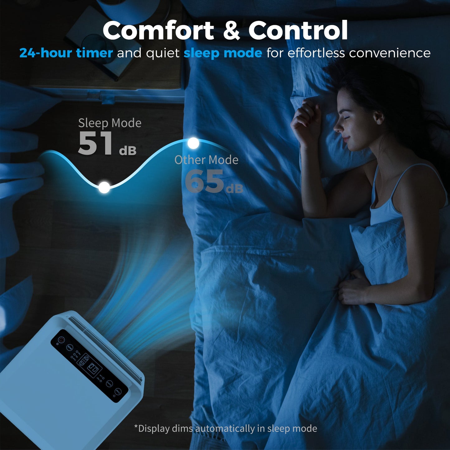 Portable Air Conditioner 9000 BTU, 4-in-1 Cooling, Dehumidifier, Fan, Sleep Mode, Air Conditioning Unit with Digital Display & Remote Control, 24H Timer, Window Venting Kit, for Room up to 28㎡