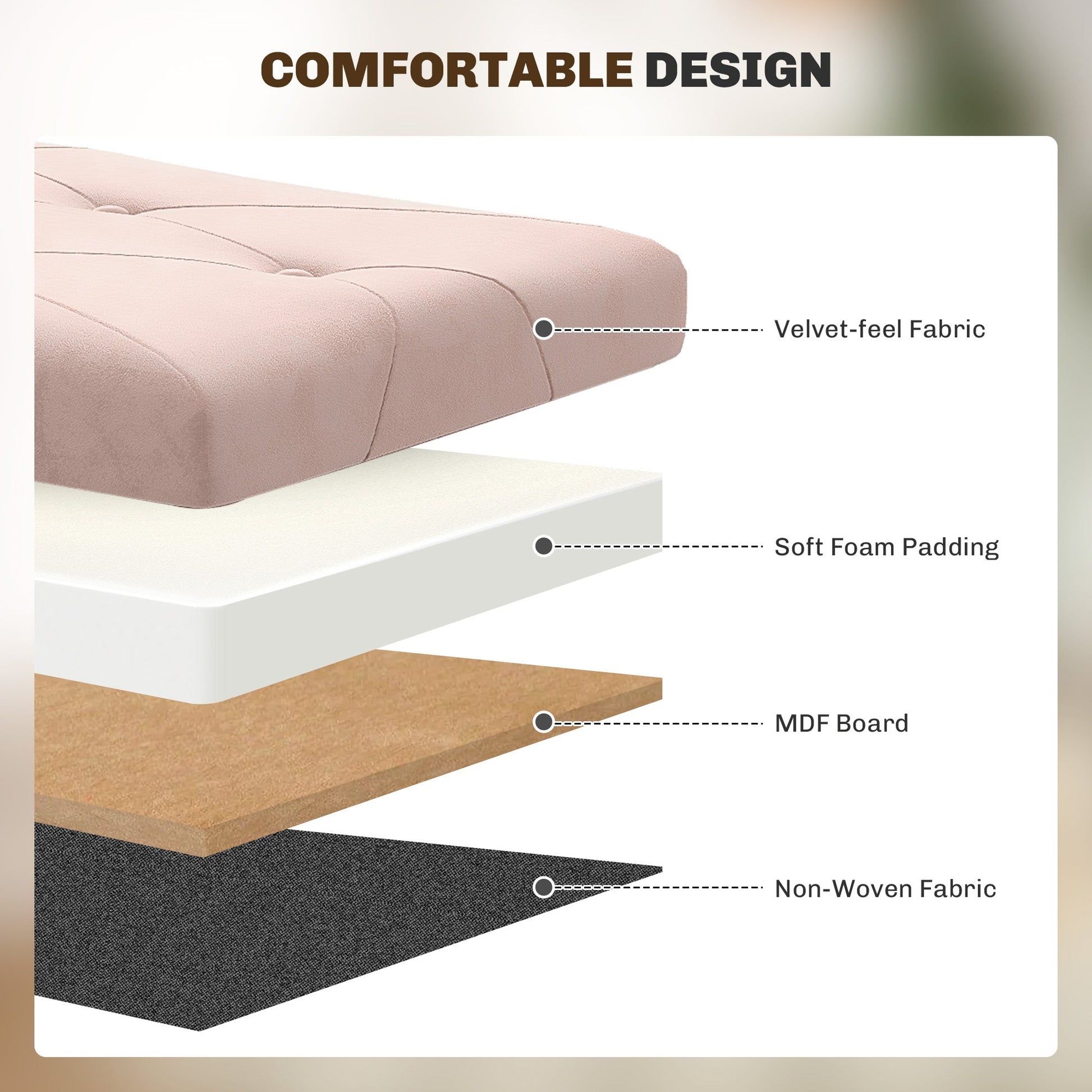 Storage Ottoman Bench, Velvet Upholstered Foldable Ottoman Footrest, Foot Stool with Wood Legs for Living Room, Bedroom, Entryway, Pink