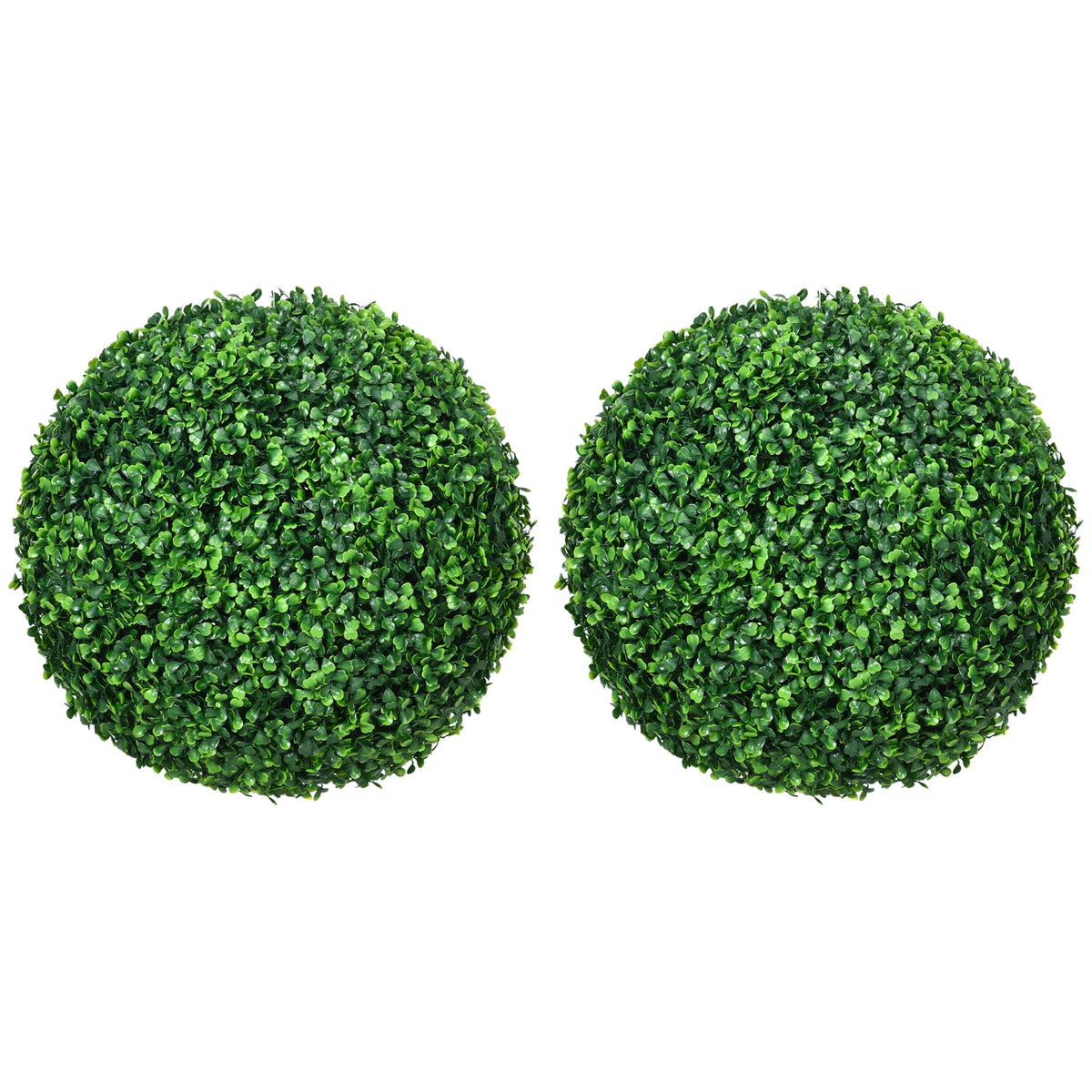 HOMCOM Set of 2 Artificial Topiary Balls, 40cm Faux Boxwood Balls, Hanging Decoration for Home, Indoor, Outdoor, Green