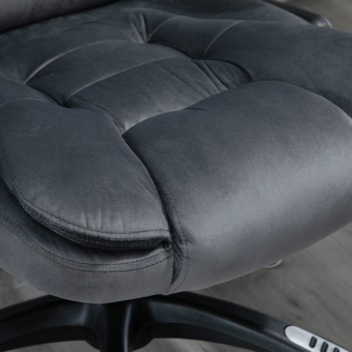 Vinsetto Office Chair, Ergonomic Desk Chair with 6-Point Massage and Back Heated, Velvet-Feel Fabric Computer Gaming Chair with Arms, Lumbar Support, Gray