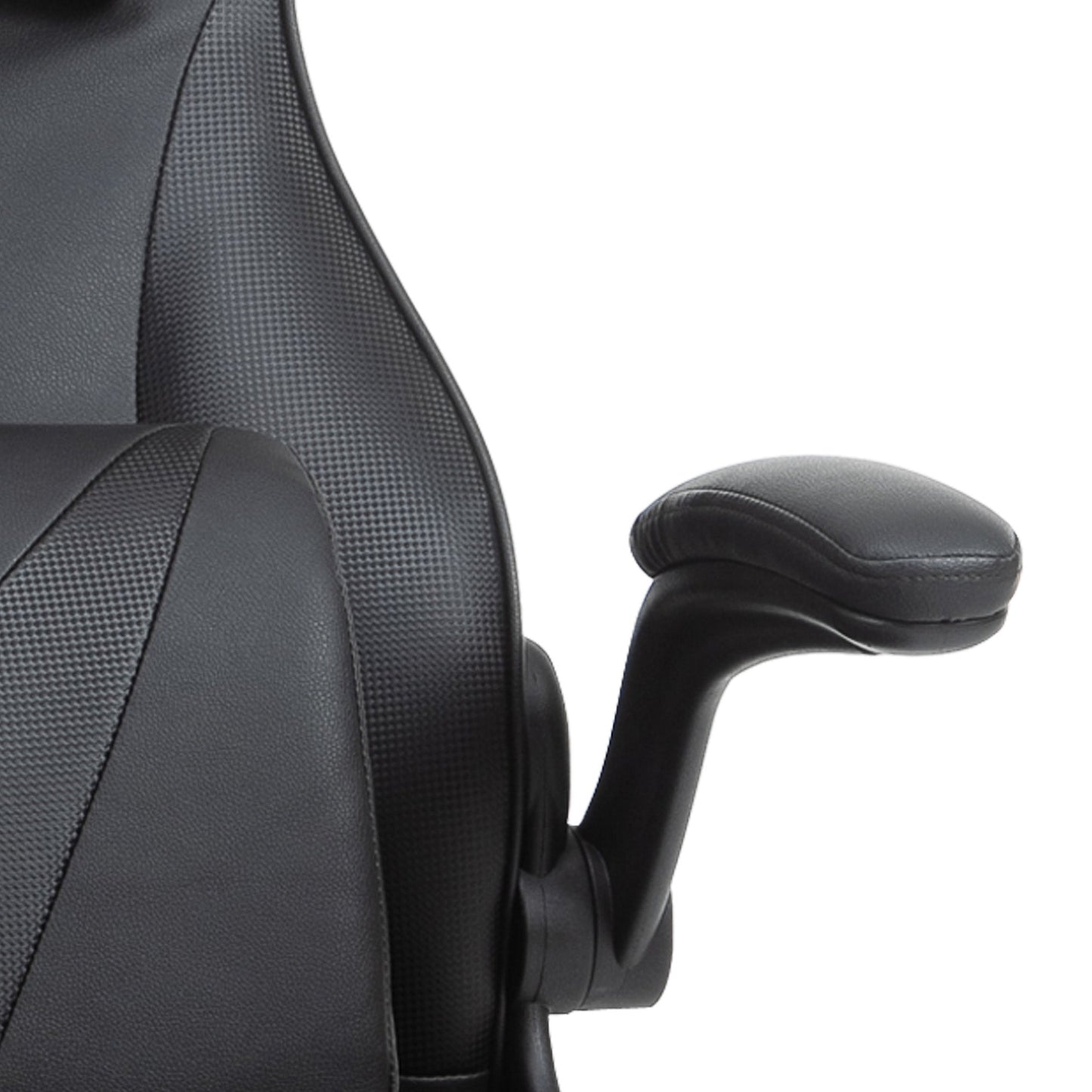 Vinsetto Video Game Chair with Lumbar Support, Racing Style Home Office Chair, Computer Chair with Swivel Base, Flip-up Armrest and Headrest, Black