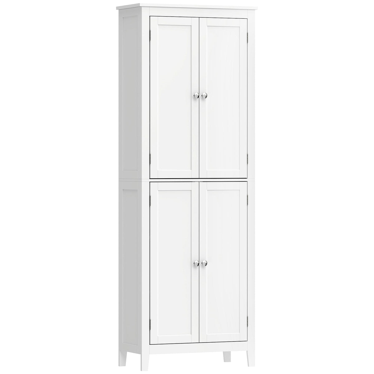 170 cm Tall Bathroom Storage Cabinet, Freestanding Narrow Bathroom Cabinet with Adjustable Shelves for Laundry Room, Living Room, Entryway, Kitchen, White