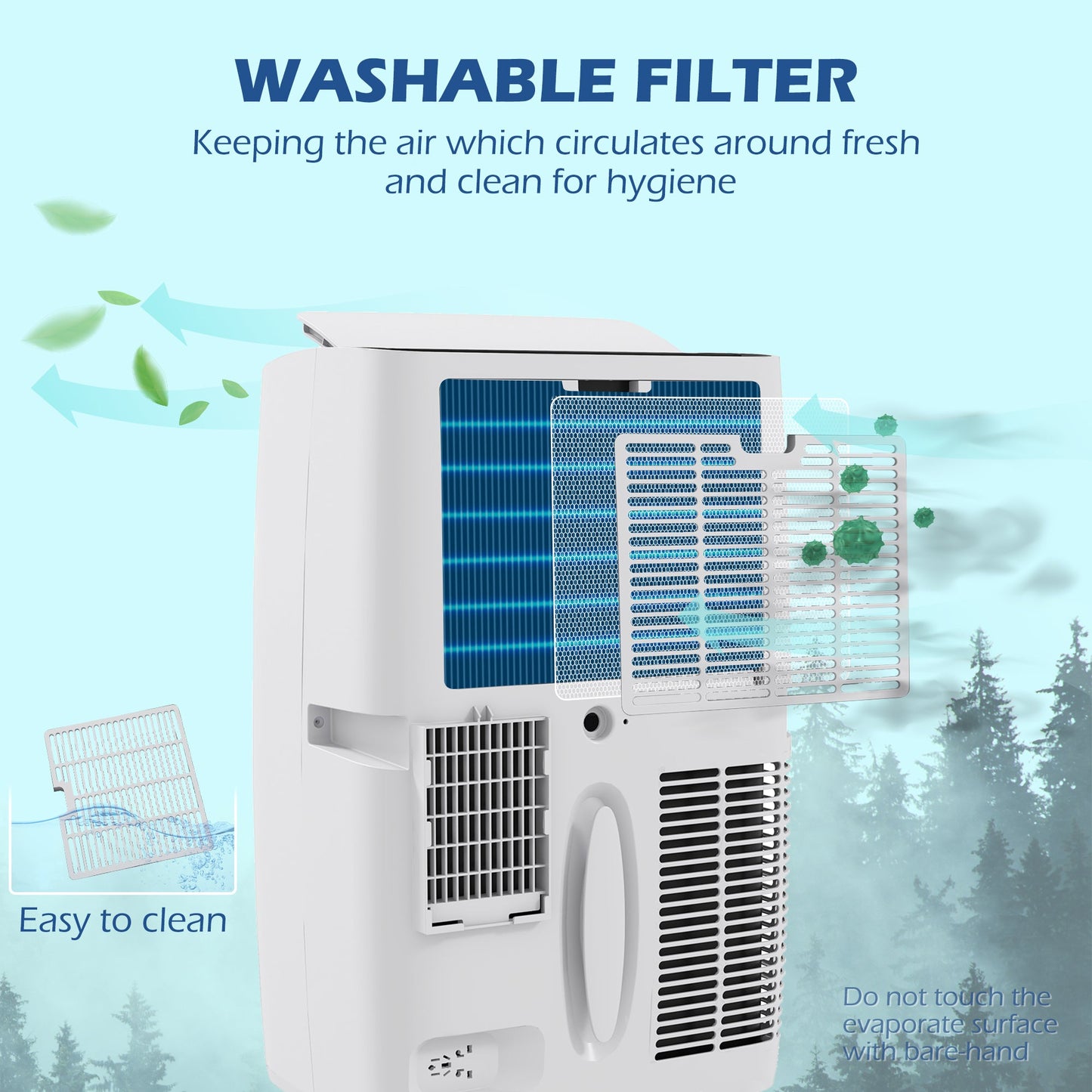 HOMCOM 14000 BTU Air Conditioning Unit, 3-in-1 Portable Air Conditioner, Dehumidifier, Cooling Fan with 24H Timer On/off, 2 Speeds, Remote Control, LED Display, 24H Timer, Window Venting Kit, 40m²