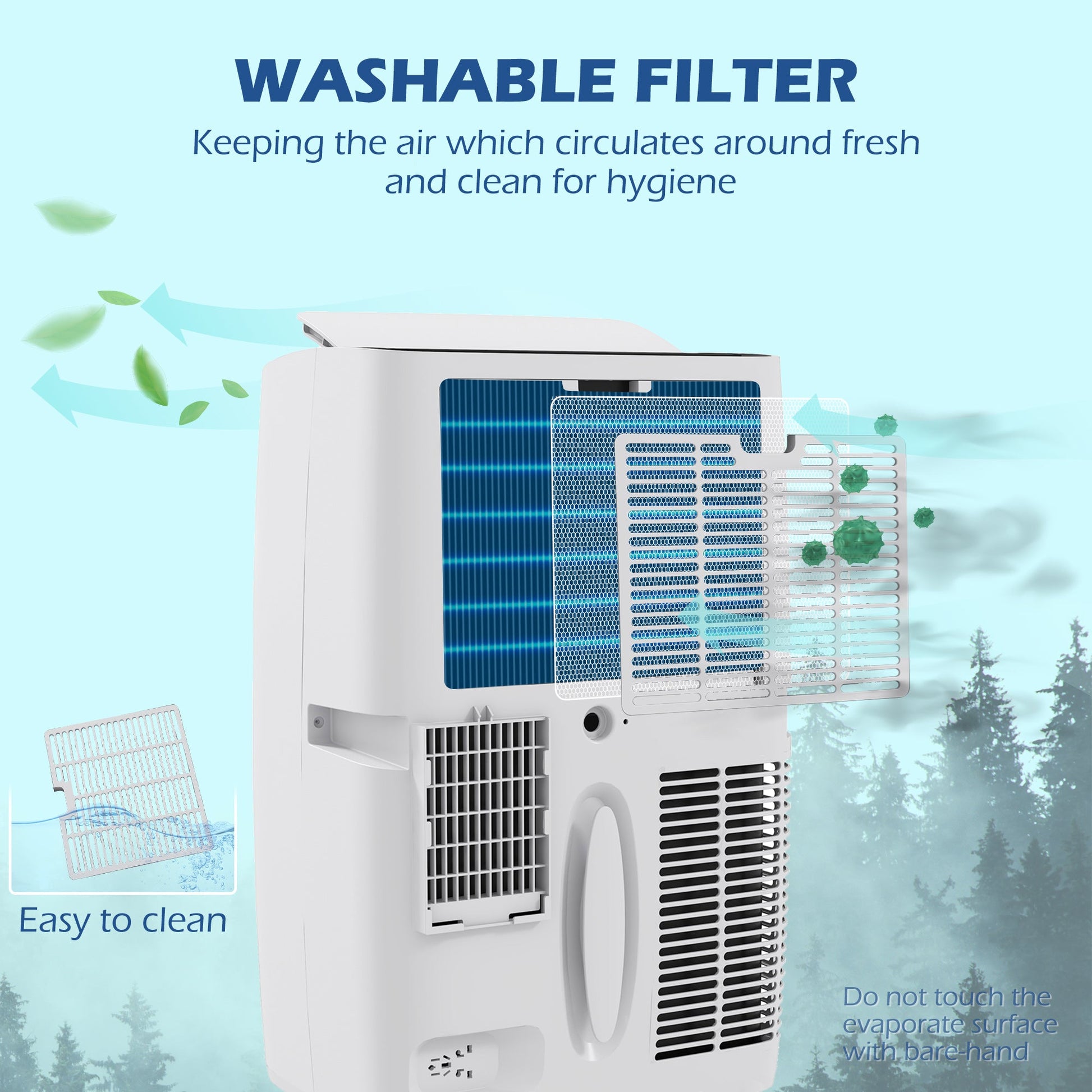 HOMCOM 14000 BTU Air Conditioning Unit, 3-in-1 Portable Air Conditioner, Dehumidifier, Cooling Fan with 24H Timer On/off, 2 Speeds, Remote Control, LED Display, 24H Timer, Window Venting Kit, 40m²