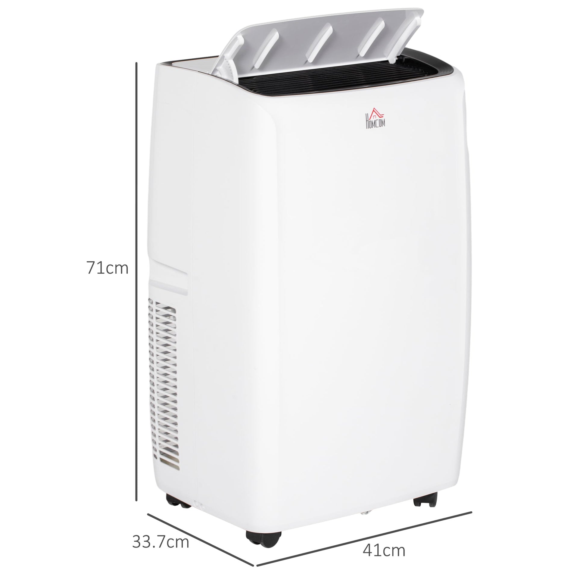 HOMCOM 14000 BTU Air Conditioning Unit, 3-in-1 Portable Air Conditioner, Dehumidifier, Cooling Fan with 24H Timer On/off, 2 Speeds, Remote Control, LED Display, 24H Timer, Window Venting Kit, 40m²