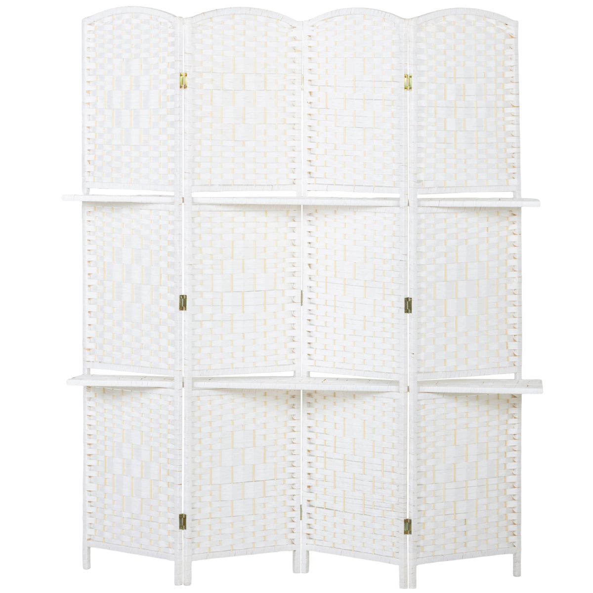4 Panel Folding Room Divider, Freestanding Privacy Screen for Living Room, Bedroom and Office, 160 x 170cm, White