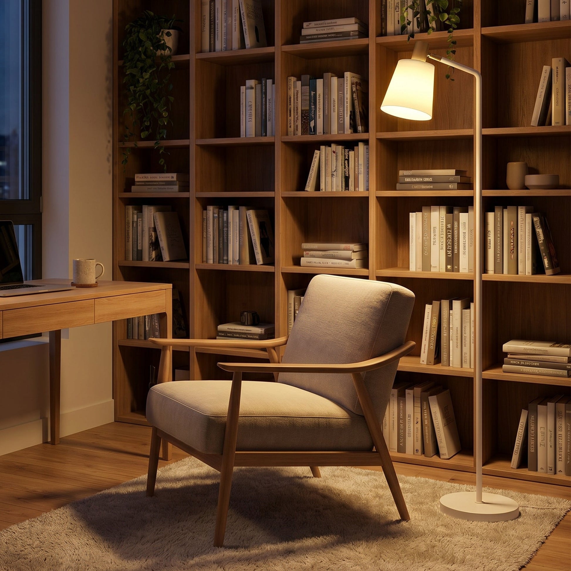 Floor Lamp with 350° Rotatable Head, Modern Standing Lamp with 3000K/4000K/6500K Colour Temperatures for Living Room Office, White
