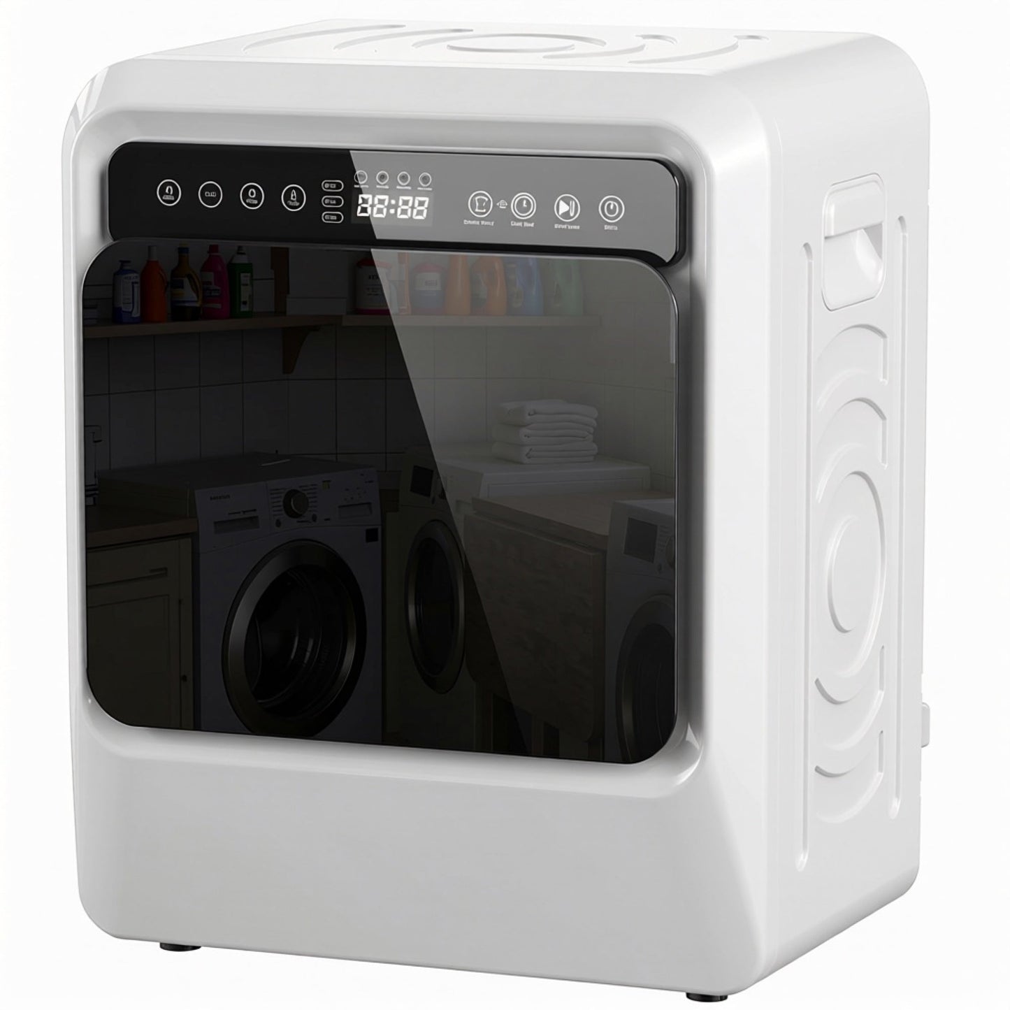 5kg Vented Tumble Dryer, 1000W Compact Front Tumble Dryer with Smart Drying, Stainless Steel Tub, Freestanding Stackable Clothes Drying Machine, White