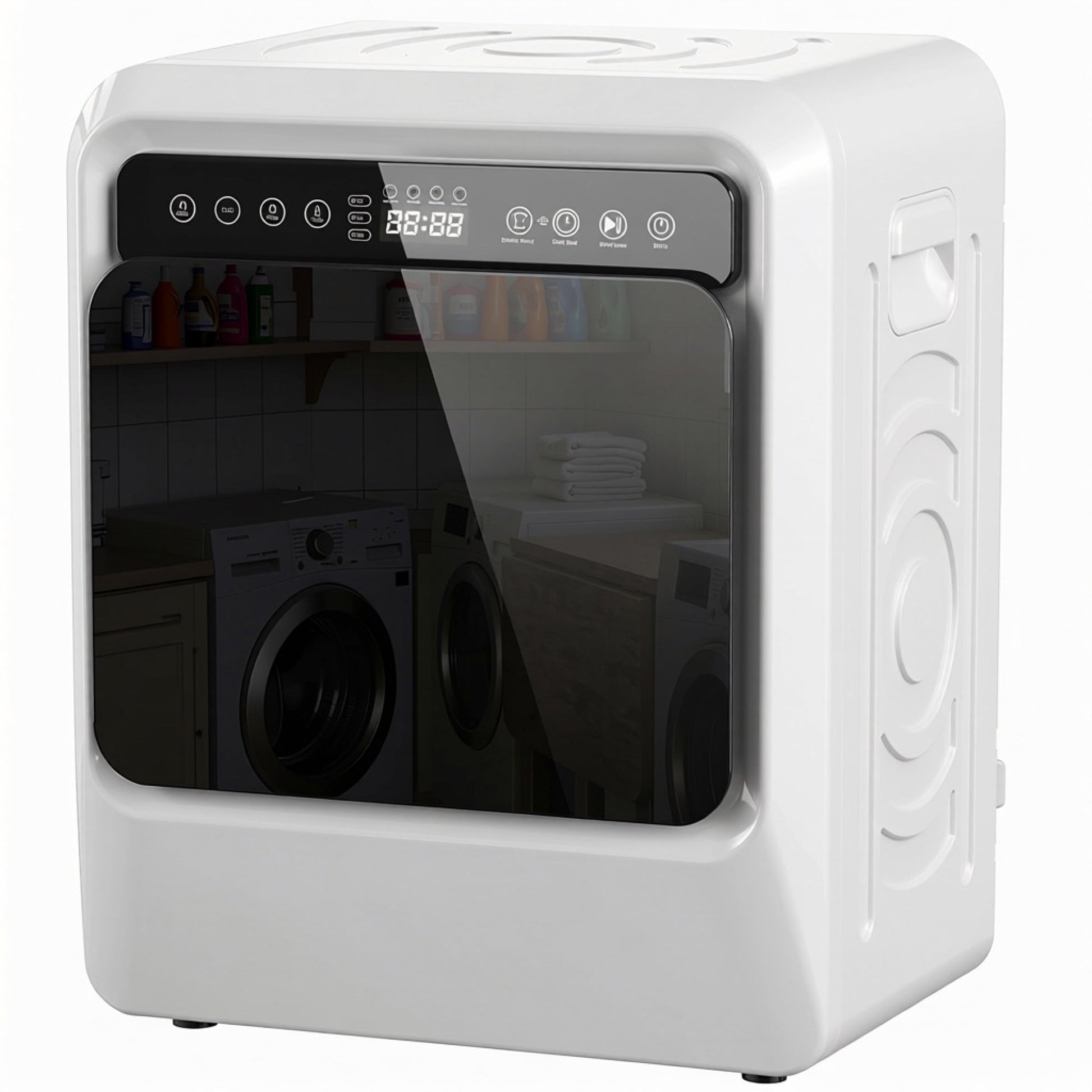 5kg Vented Tumble Dryer, 1000W Compact Front Tumble Dryer with Smart Drying, Stainless Steel Tub, Freestanding Stackable Clothes Drying Machine, White
