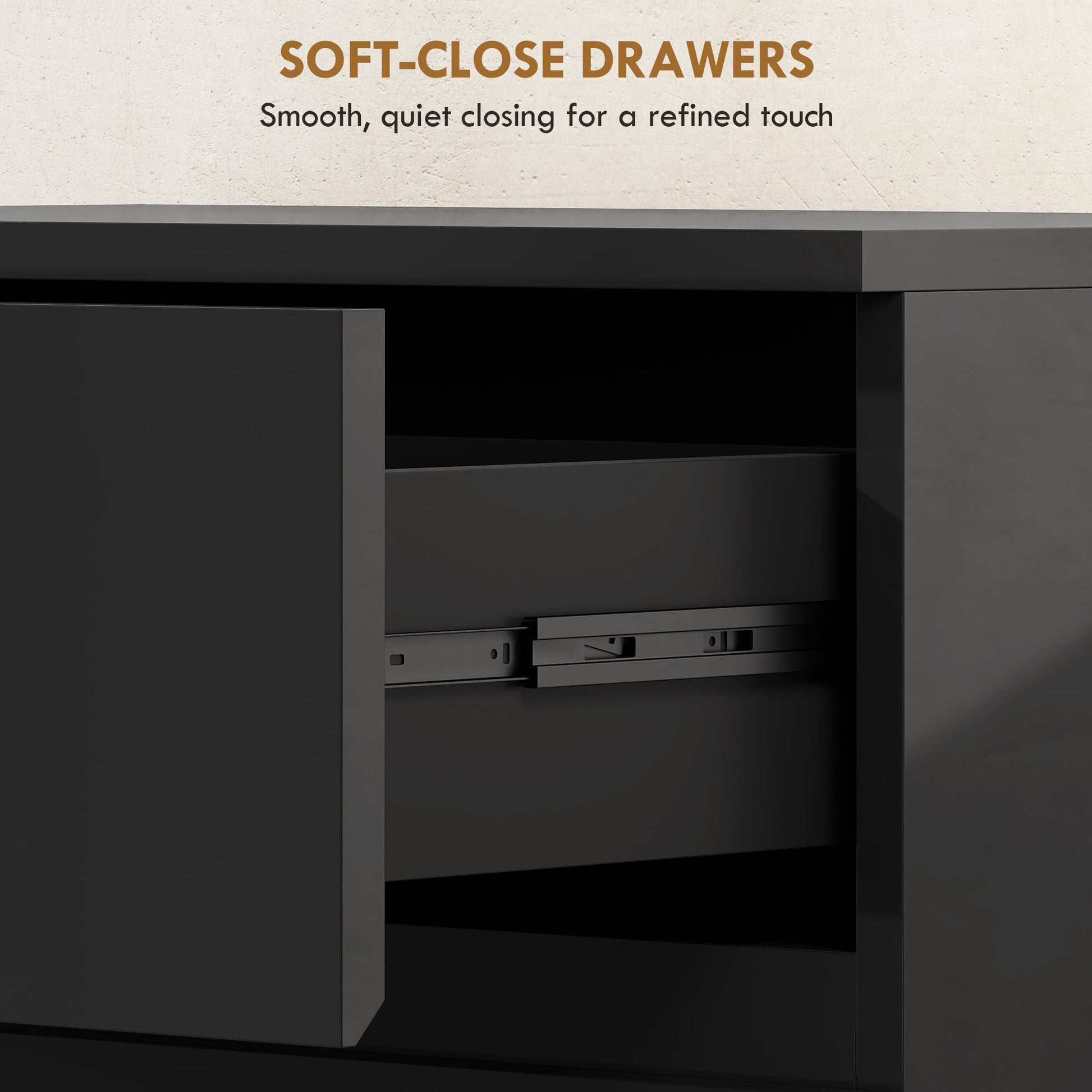 Chest of Drawers, 5 Drawers Storage Cabinet Floor Tower Cupboard for Bedroom Living Room, High Gloss Black
