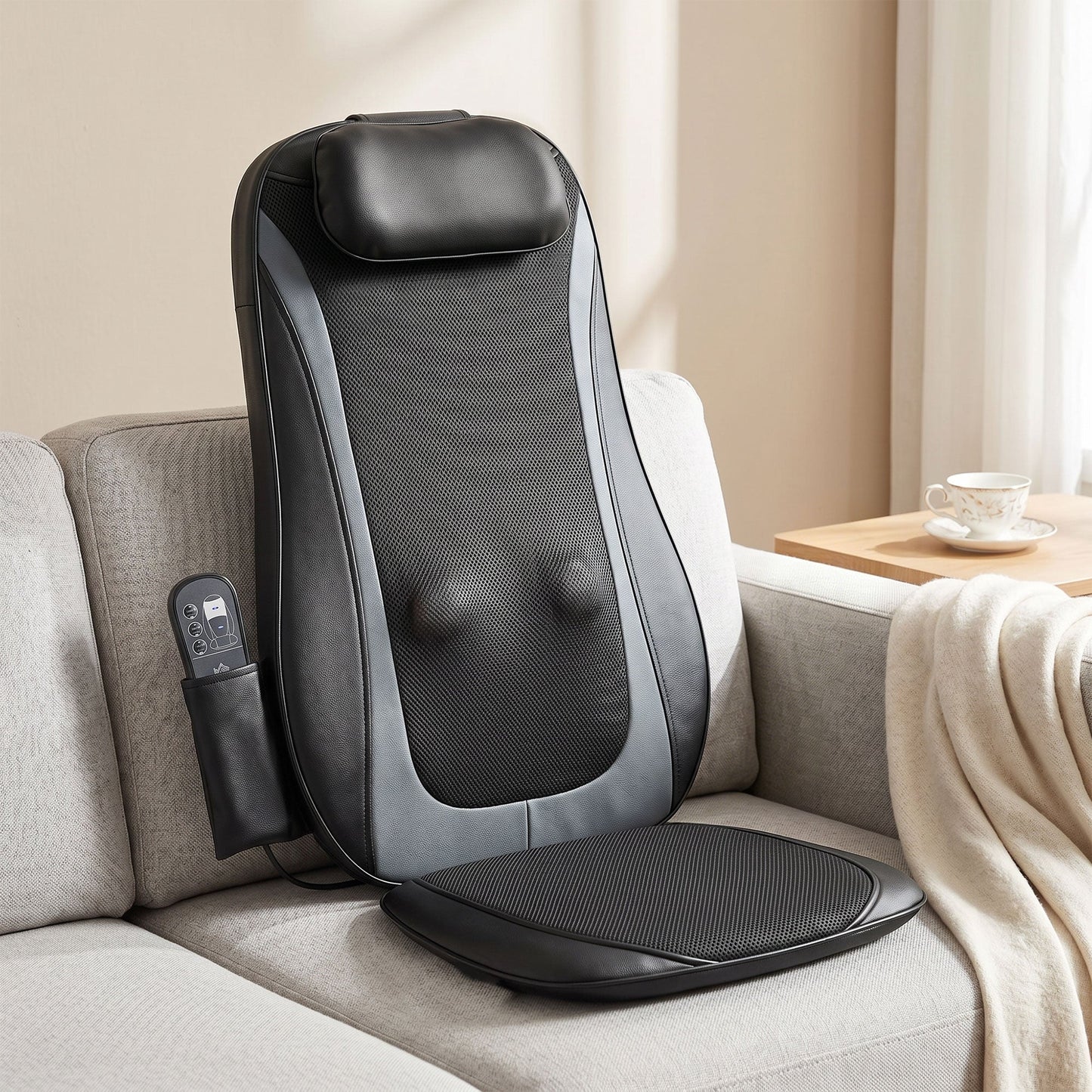 Back Massager with Heat, Deep Tissue Kneading Massage Chair with 3-Level Seat Vibration, Massage Chair Pad for Back Pain, Home Office Use, Gifts for Men and Women