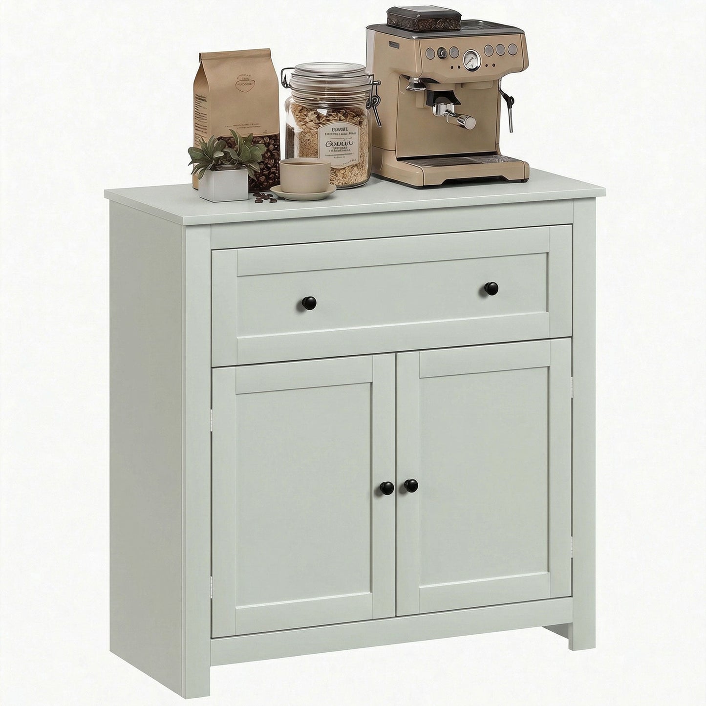 Sideboard Storage Cabinet, Modern Kitchen Cupboard with Adjustable Shelf, Drawer and Double Doors, Sideboard for Living Room, Dining Room, Hallway, Green