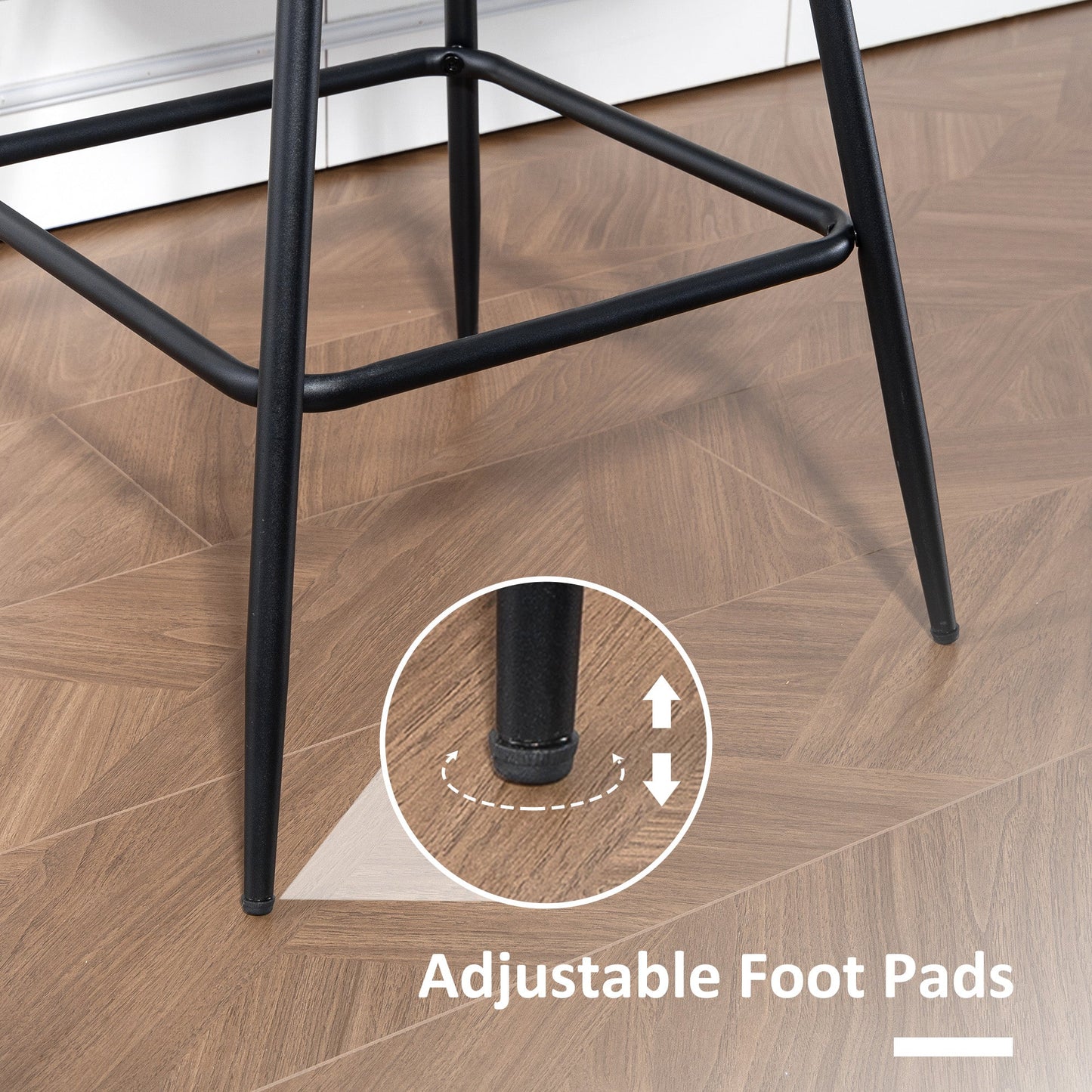 Swivel Bar Stools Set of 2, Textured Faux Leather Counter Stools with Backrest and Footrest, Height Adjustable Breakfast Chairs for Kitchen Island, Home Bar, Dining Room, Brown
