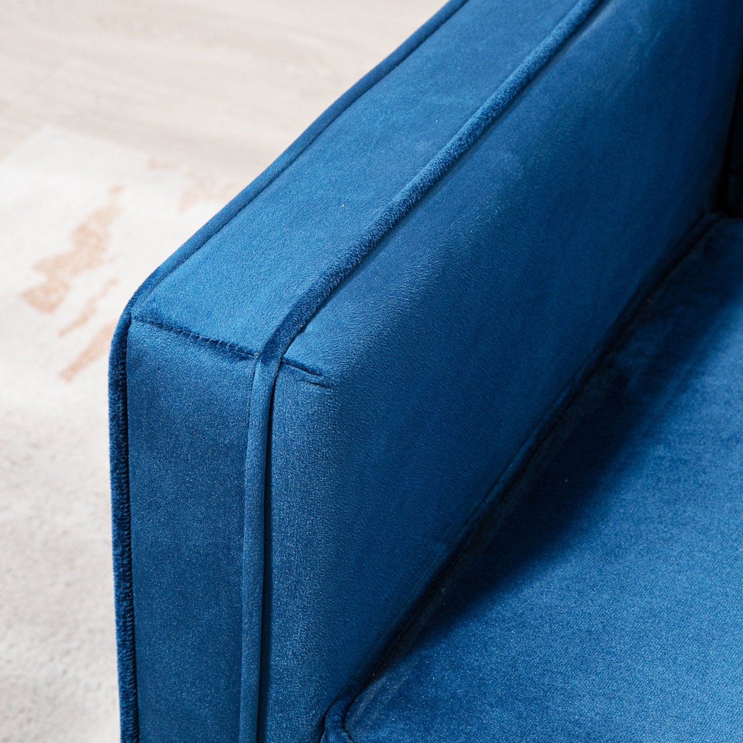 HOMCOM Modern 3 Seater Velvet Sofa Bed, Click Clack Sofa Bed, Button Tufted Sleeper Couch with Split Reclining Backrest and Rubber Wood Legs, Blue