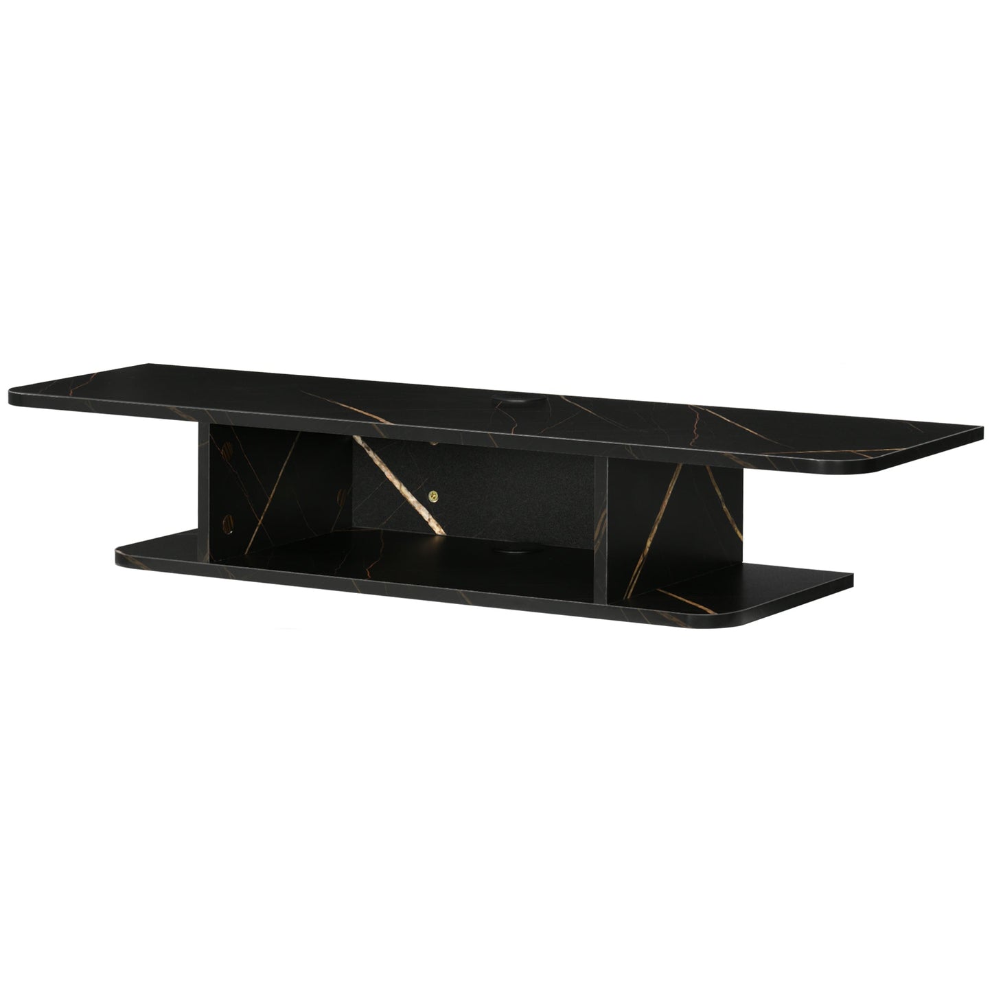 HOMCOM Floating TV Unit Stand for TVs up to 40", Wall Mounted Media Console with Storage Shelf, Entertainment Center, Black