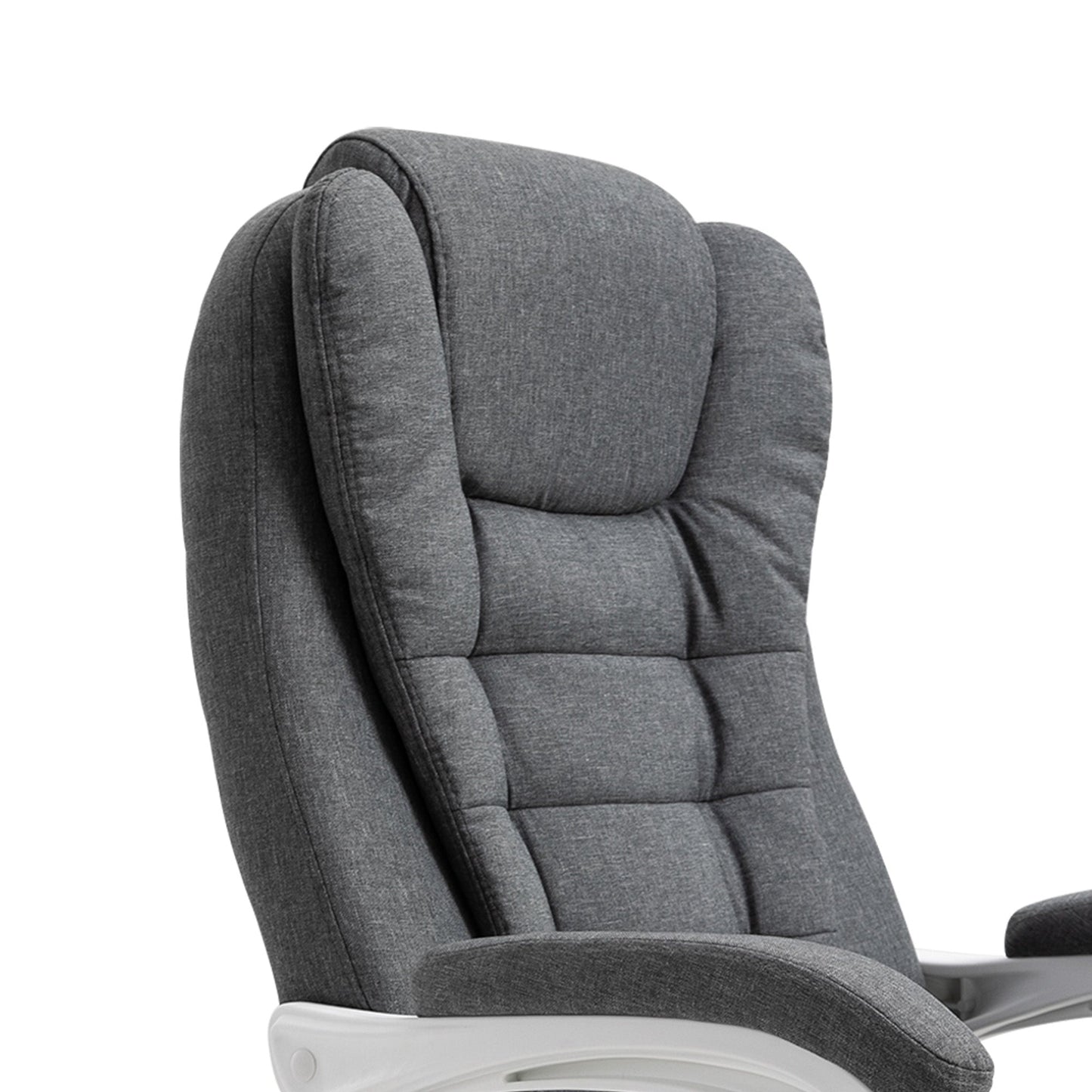 Vinsetto Office Chair, Computer Desk Chair, Linen Fabric Swivel Rolling Task Chair with Large Soft Padded Cushion, 135° Reclining Backrest and Retractable Footrest, Grey