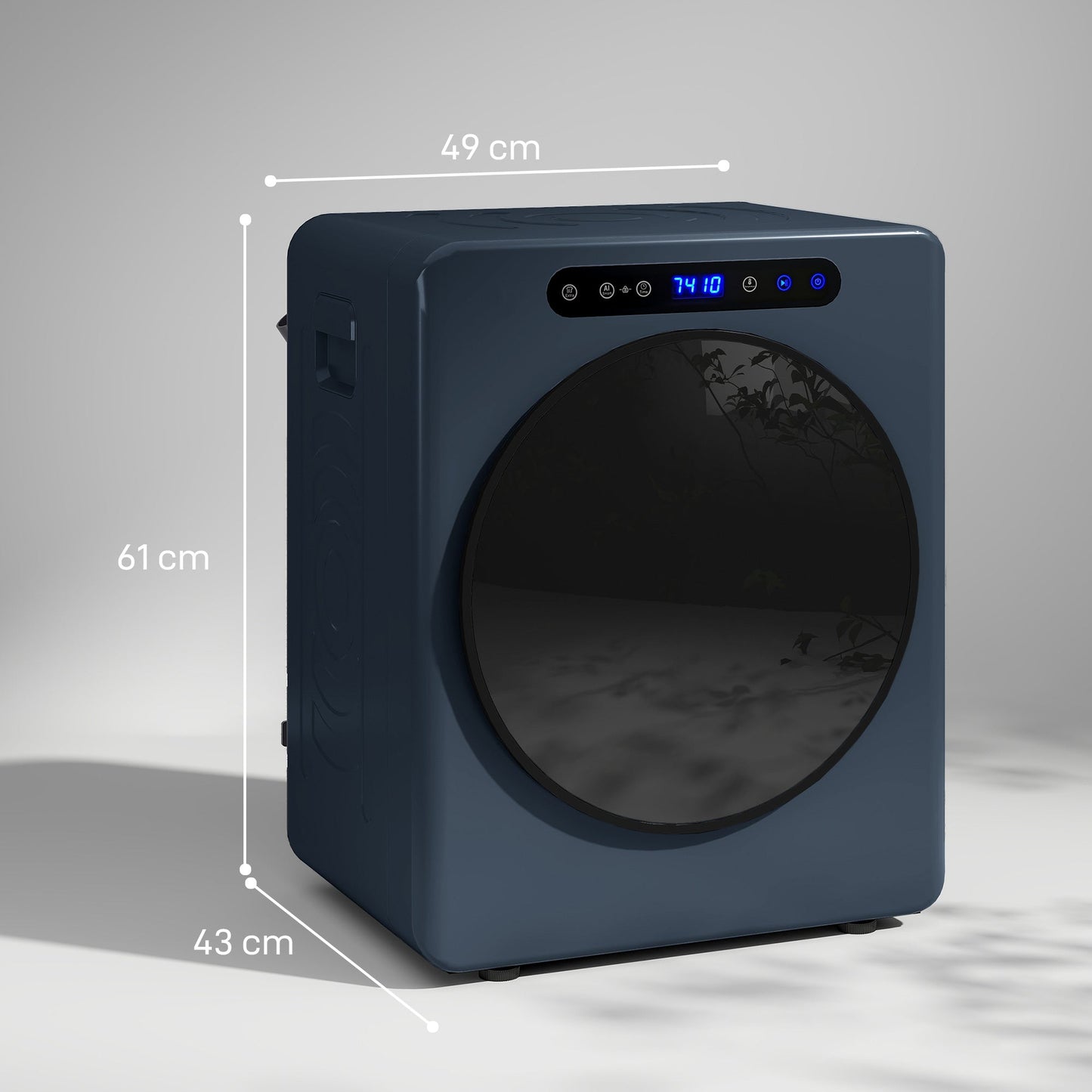 5kg Vented Tumble Dryer, 1000W Compact Freestanding Front Tumble Dryer with Stainless Steel Tub, Timer, 6 Heat Settings, Small Portable Clothes Drying Machine, Blue