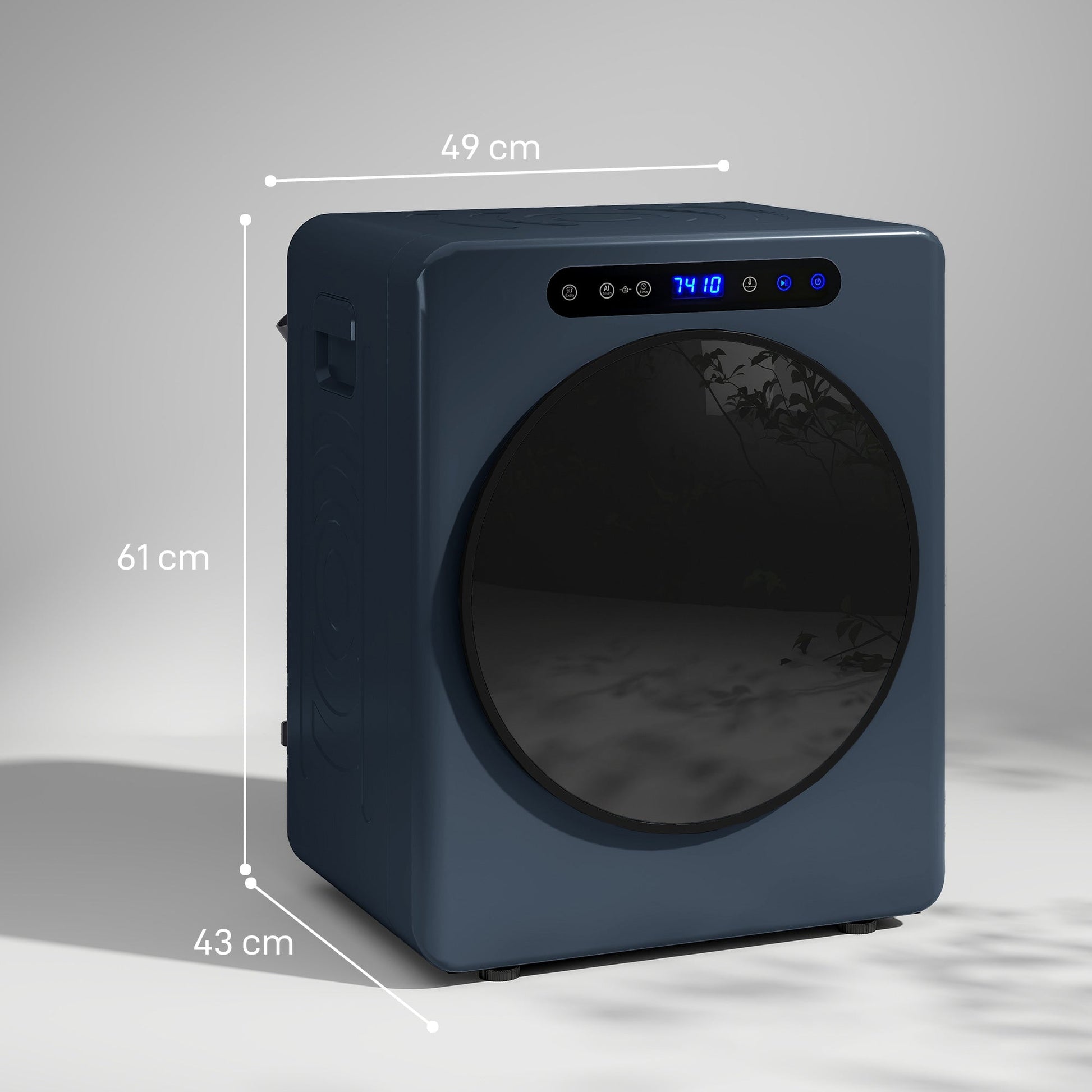 5kg Vented Tumble Dryer, 1000W Compact Freestanding Front Tumble Dryer with Stainless Steel Tub, Timer, 6 Heat Settings, Small Portable Clothes Drying Machine, Blue
