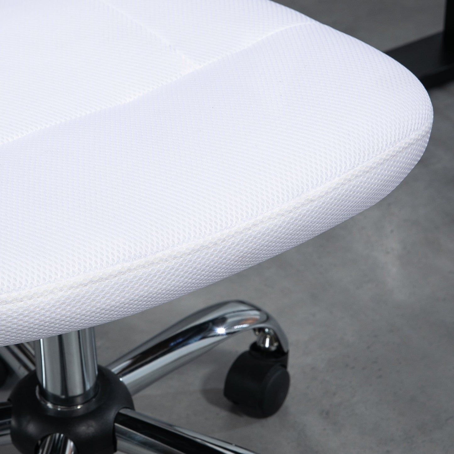 Vinsetto Office Chair, Armless Desk Chair, Adjustable Computer Swivel Chair with Rolling Wheels and Mesh Back for Home Work Study, White