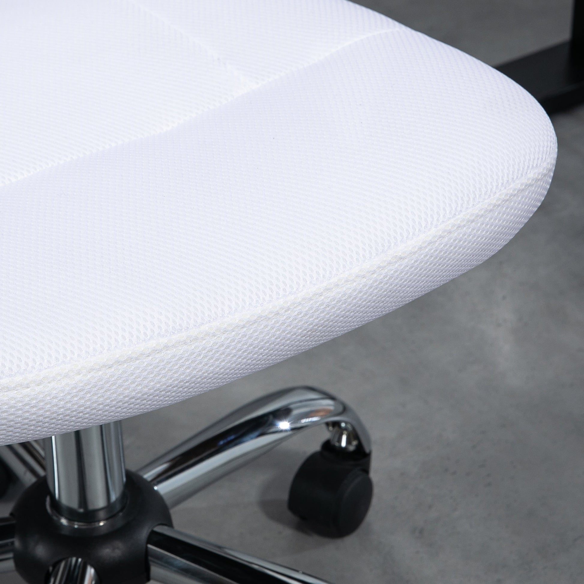 Vinsetto Office Chair, Armless Desk Chair, Adjustable Computer Swivel Chair with Rolling Wheels and Mesh Back for Home Work Study, White