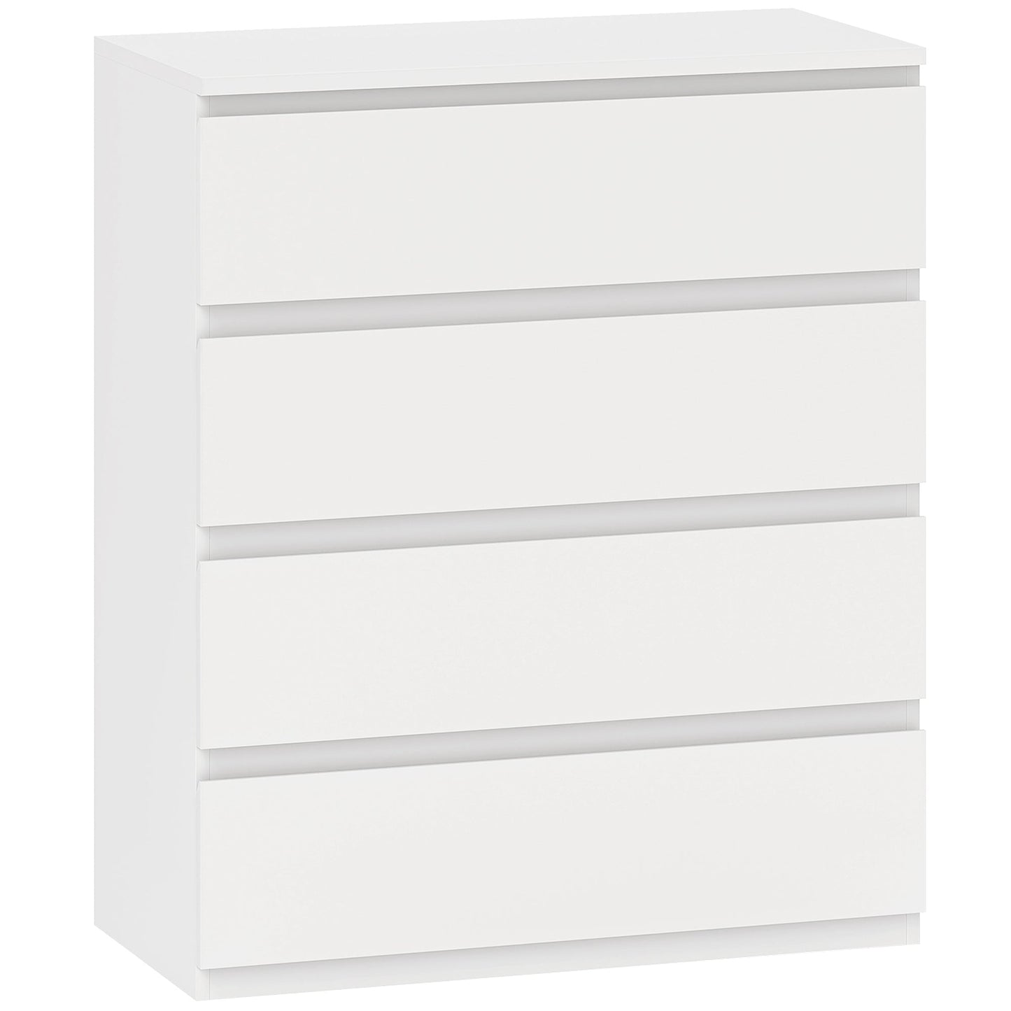 Chest of Drawers, 4-Drawer Storage Organiser Unit for Bedroom, Living Room, 80 x 39 x 95cm, White