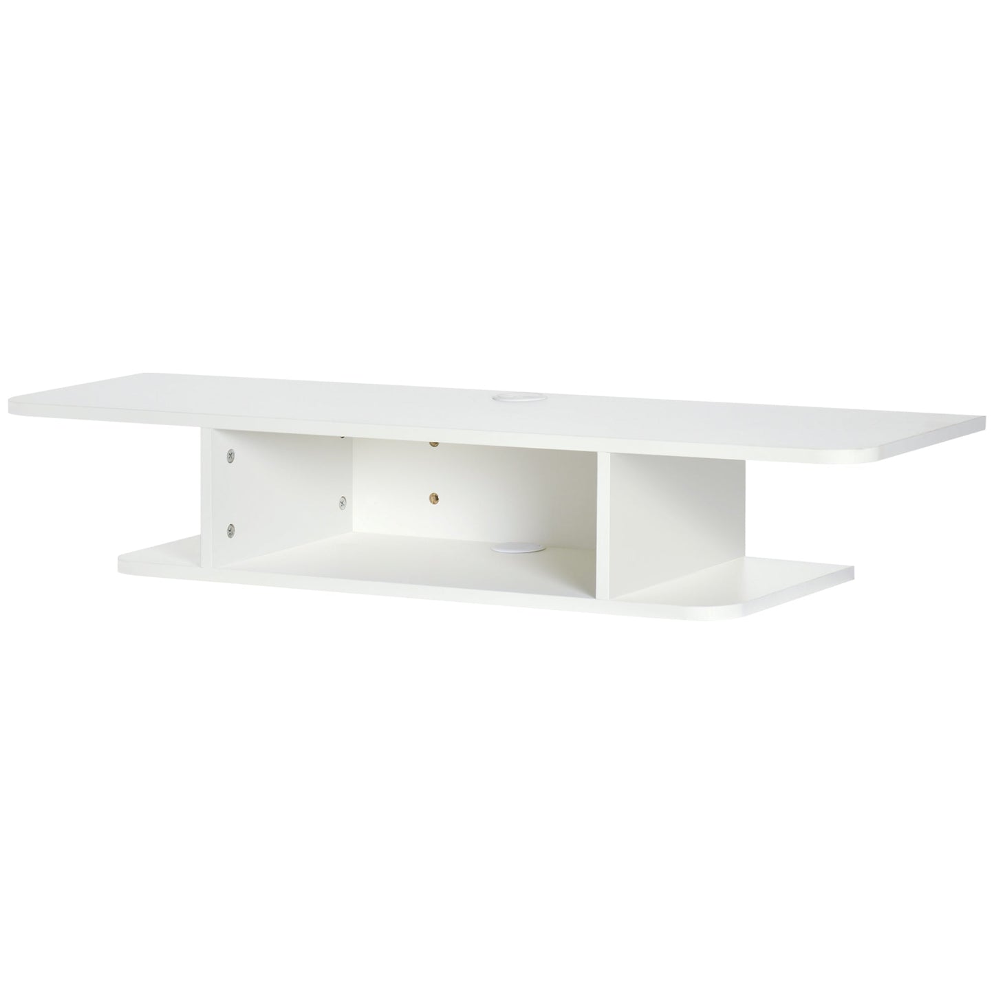 HOMCOM Floating TV Unit Stand for TVs up to 40", Wall Mounted Media Console with Storage Shelf, Entertainment Center, White