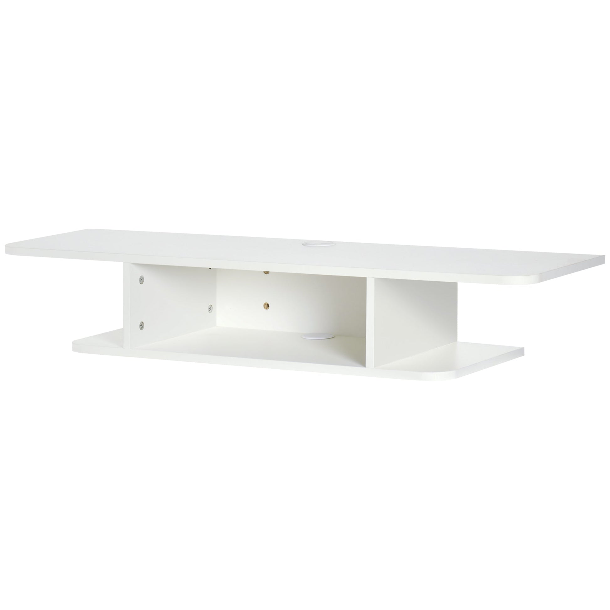 HOMCOM Floating TV Unit Stand for TVs up to 40", Wall Mounted Media Console with Storage Shelf, Entertainment Center, White