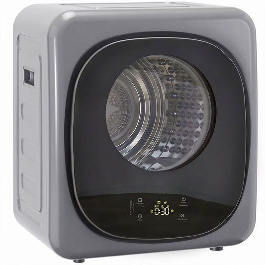 Vented Tumble Dryer, 4kg Wet Laundry/2.5kg Dry Capacity, 57cm Height 800W Compact Freestanding Clothes Drying Machine with 5 Drying Modes, Sensor Dry for Apartment, Dorm, RVs, Silver