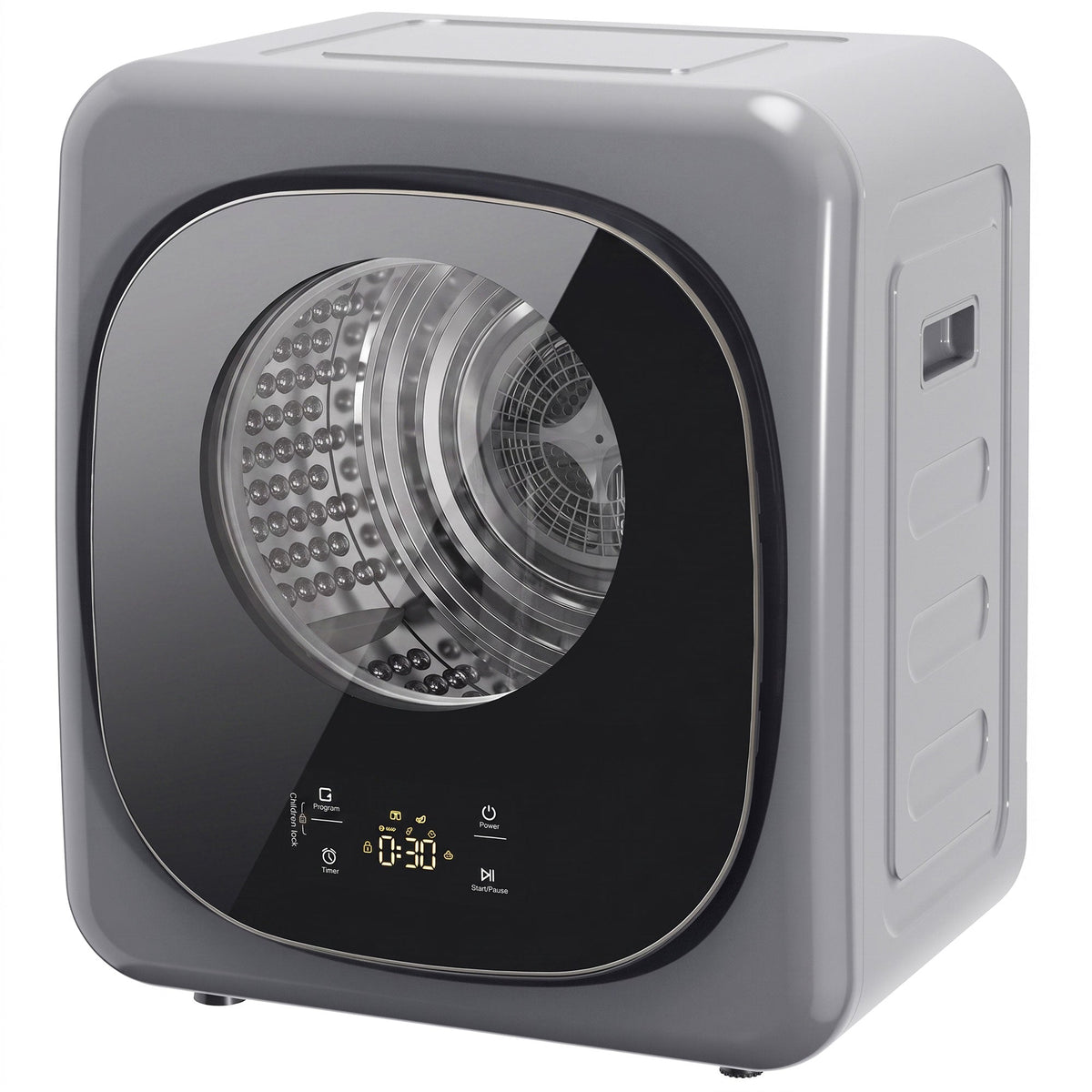 Vented Tumble Dryer, 4kg Wet Laundry/2.5kg Dry Capacity, 57cm Height 800W Compact Freestanding Clothes Drying Machine with 5 Drying Modes, Sensor Dry for Apartment, Dorm, RVs, Silver