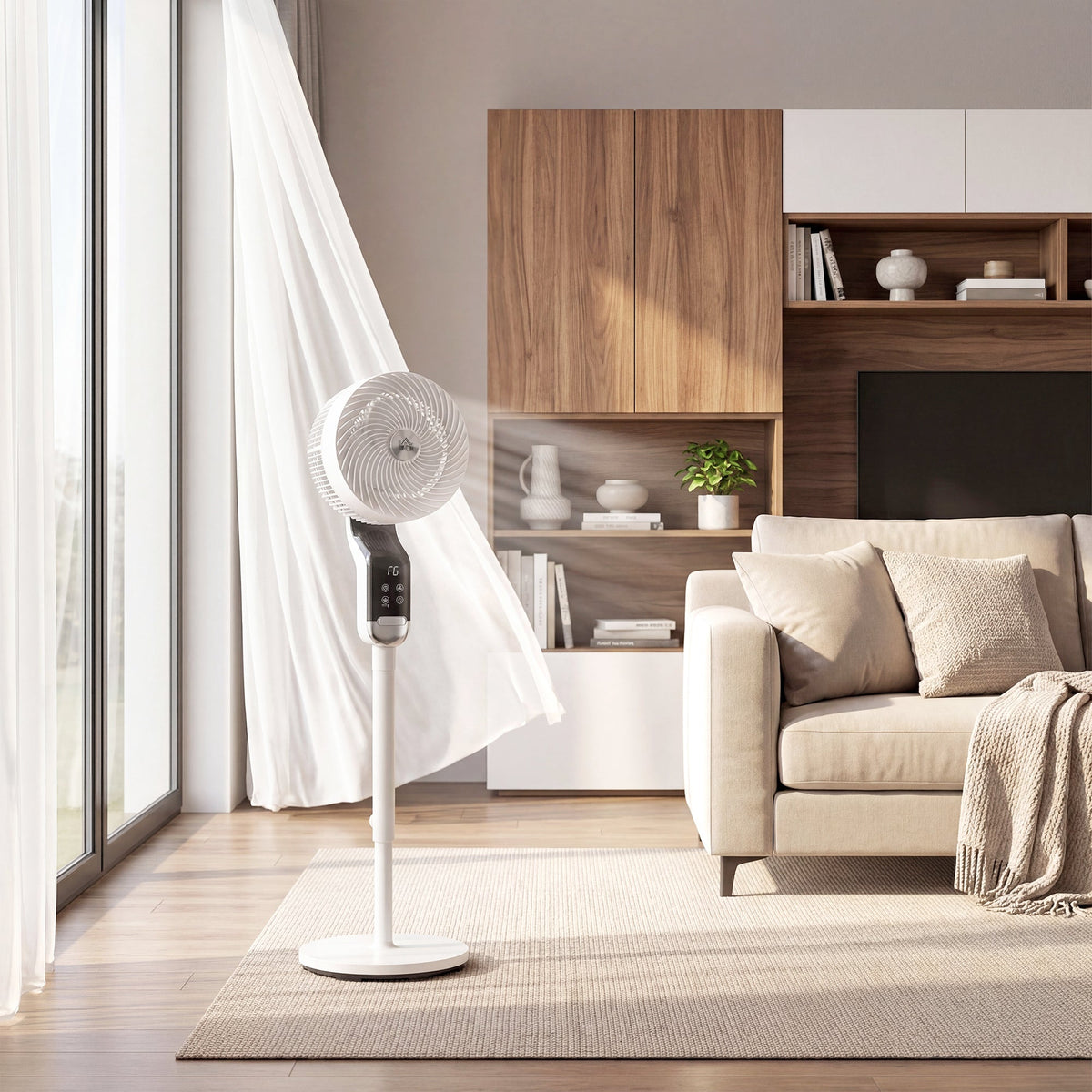 20 dB Silent Standing Fan for Bedroom, 41" Pedestal Fan with Remote, 85° Oscillating, 8 Speeds, Adjustable Height, 12H Timer, Aroma Diffuser, LED Display, White