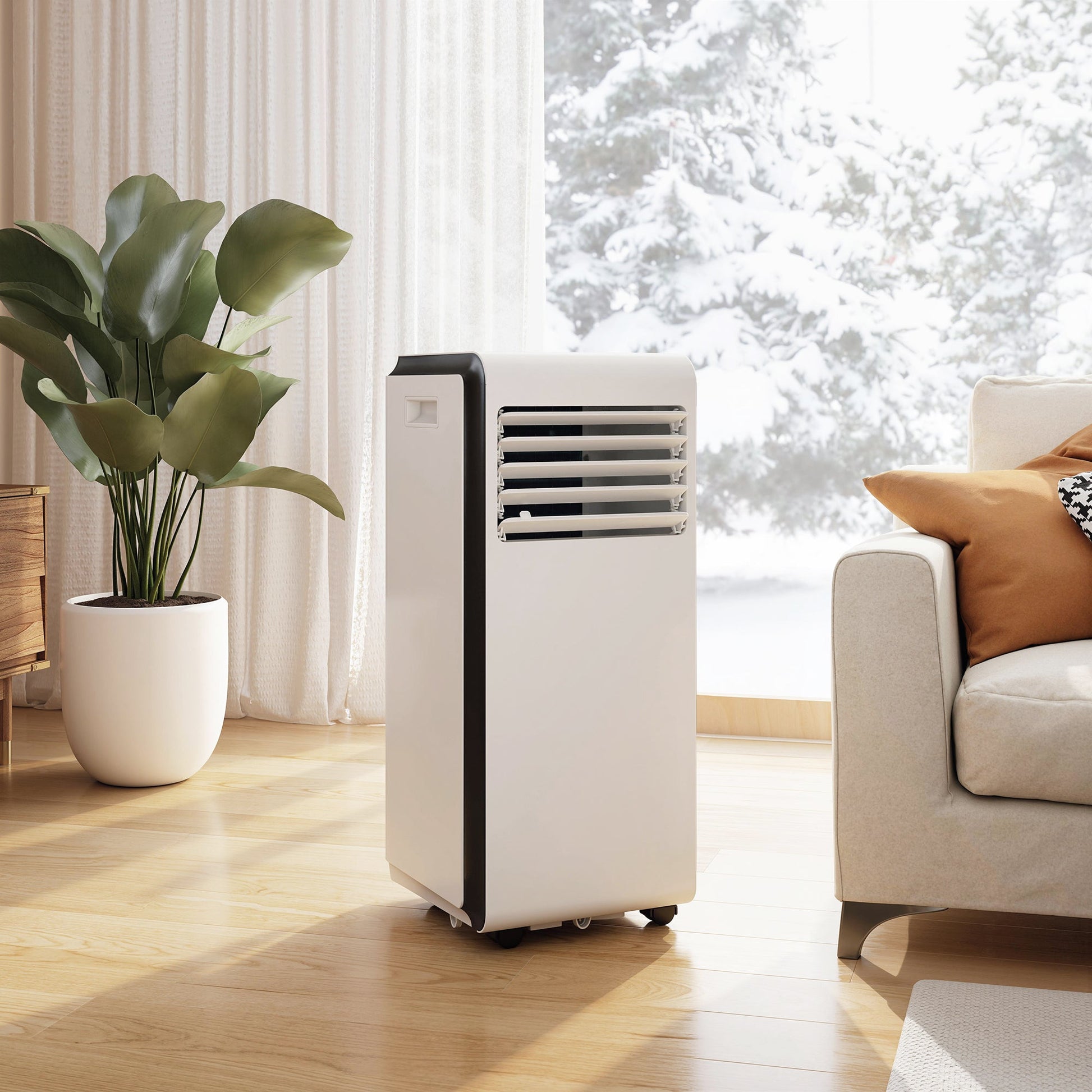 Portable Air Conditioner 7000 BTU, 4-in-1 Air Conditioning Unit with Cooling, Dehumidifier, Fan, Sleep Mode, Remote Control, 24H Timer, 2 Speeds, Child Lock, Window Kit, for Room up to 26 m²