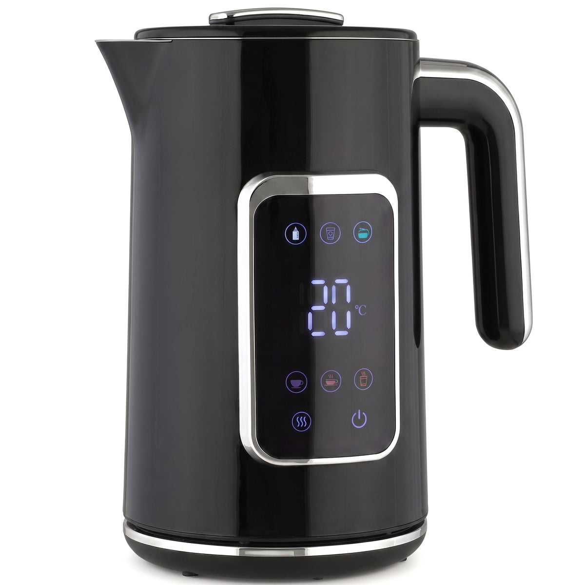Electric Kettle, 1.7L Fast Boil 3000W Water Kettle with LED Display, Adjustable Temperature, Keep Warm Function, Auto Shut-off Boil-Dry Protection, Double-Wall, Black