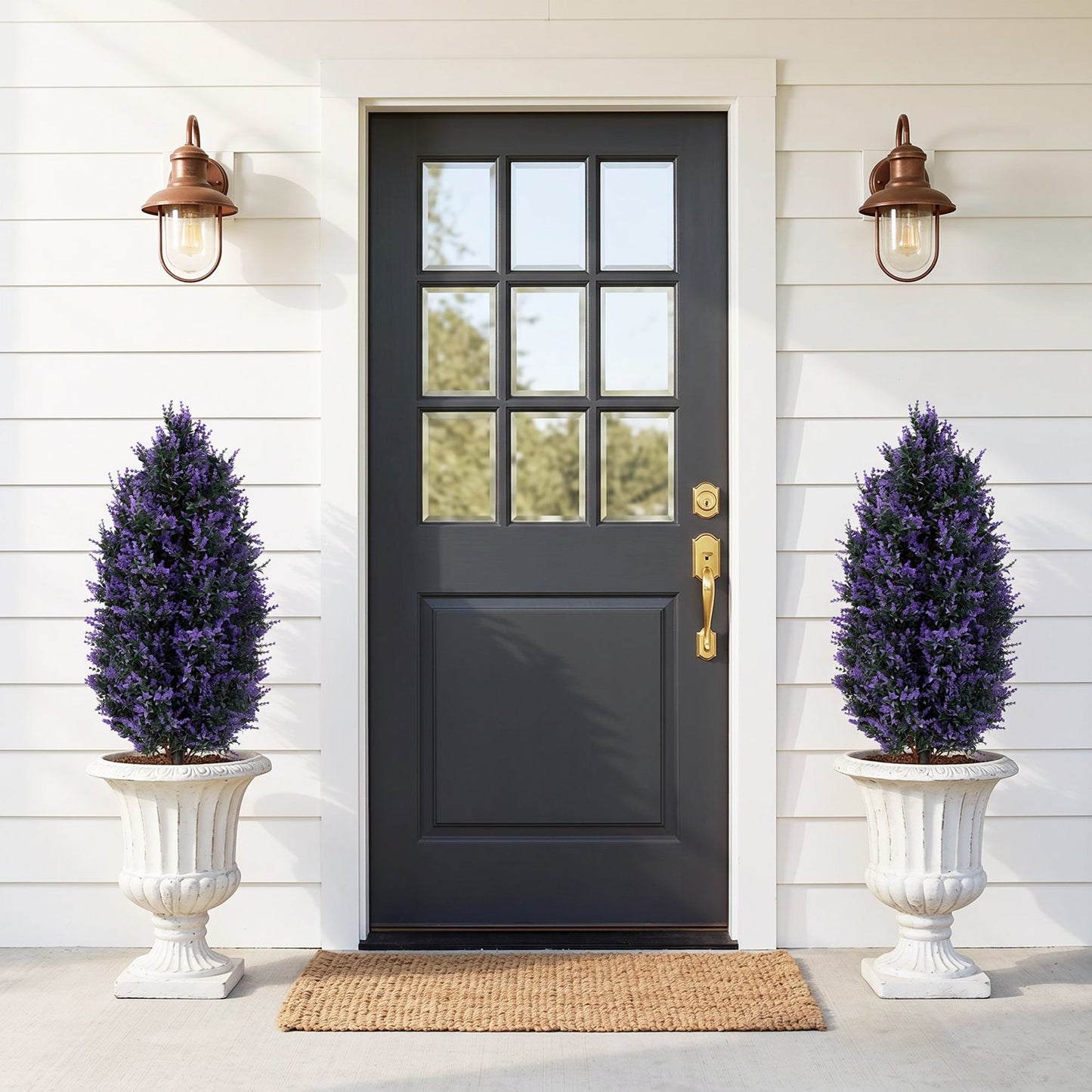 Set of 2 90 cm Artificial Lavender Flowers with Stakes and 642 Blossoms, Greenery Shrub, Indoor Outdoor Fake Plants for Home Office, Living Room, Garden, Patio Decor