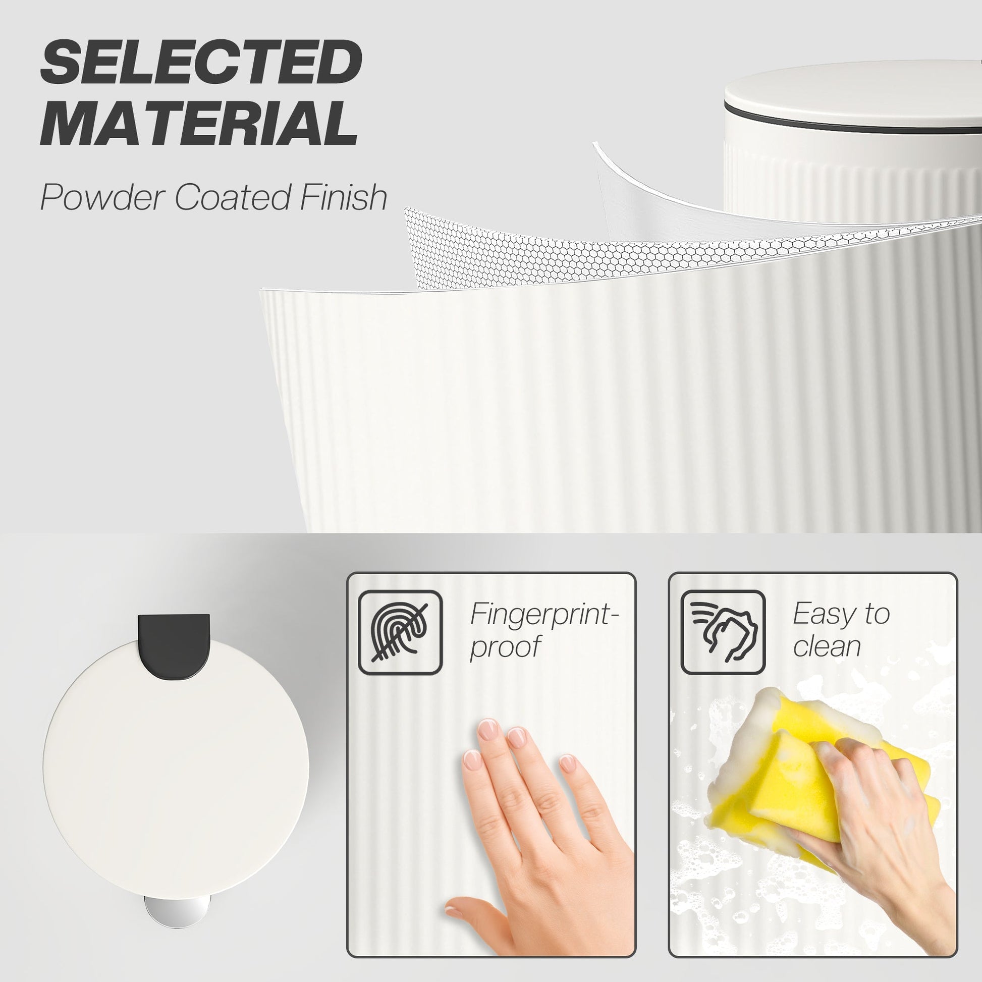 30 Litre Pedal Kitchen Bin with Soft Close and Stay Open Lid, Rubbish Bin with Removable Inner Bucket for Kitchen, Office, Home, Cream