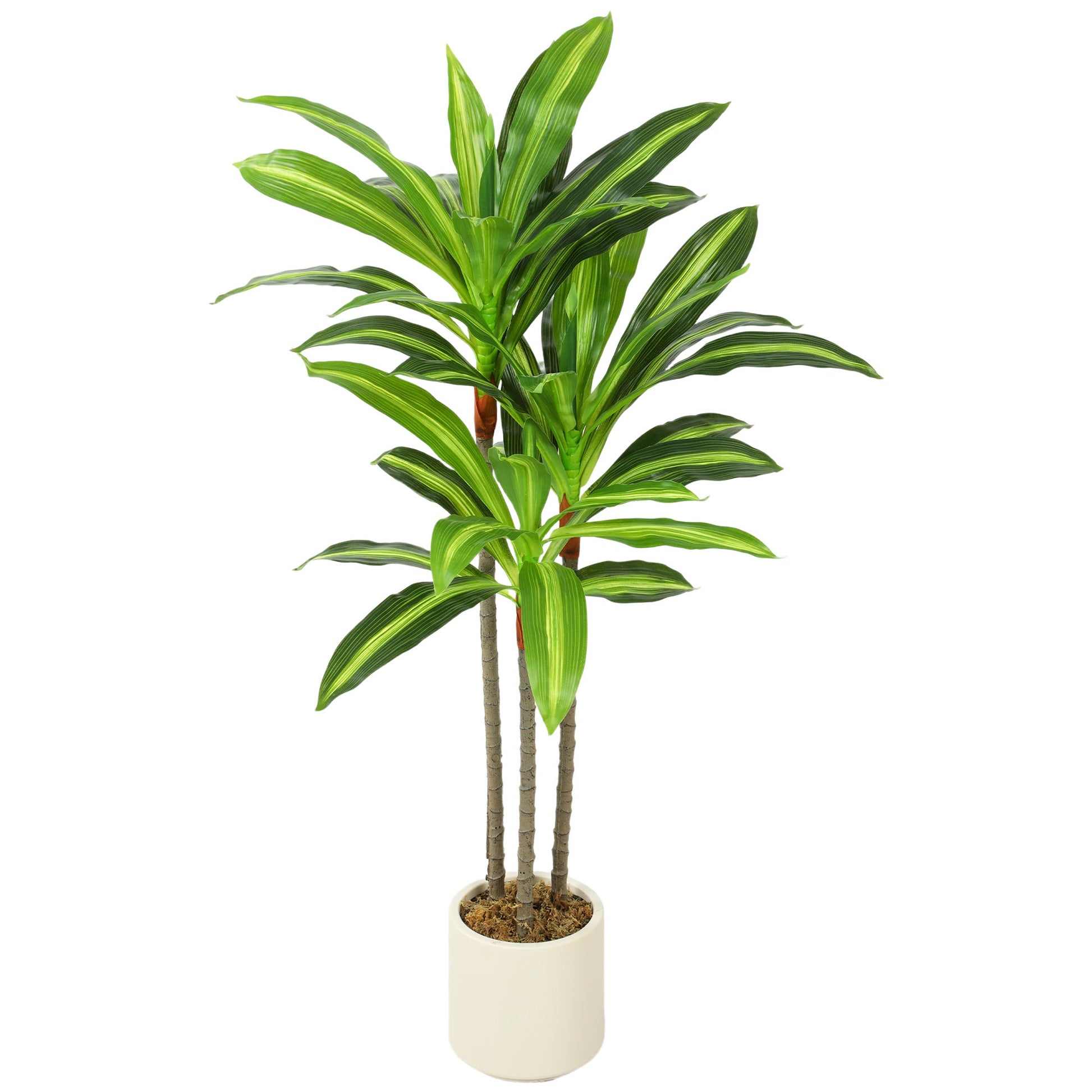 90cm Artificial Dracaena Tree, Decorative Artificial Plants with Bendable Trunks and White Planter for Living Room Bedroom Home Office Decor, Green