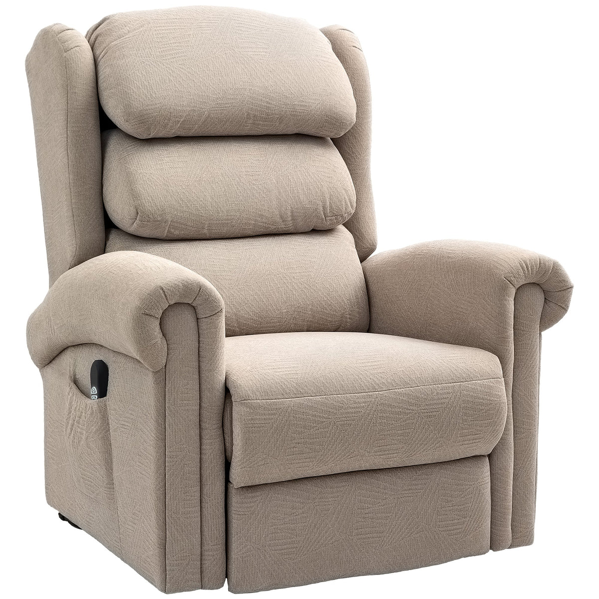 Riser Recliner Chair for Elderly, Velvet Electric Power Lift Chair with Layered Padded Backrest, Spring Cushion, Wide Seat, USB Port, Remote, Side Pockets, Lift Armchair for Living Room, Khaki