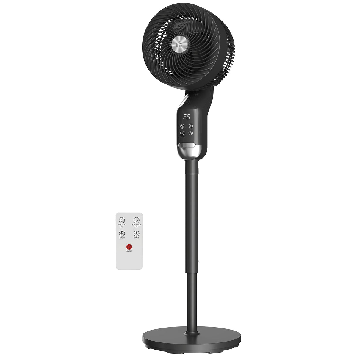 20 dB Silent Standing Fan for Bedroom, 41" Pedestal Fan with Remote, 85° Oscillating, 8 Speeds, Adjustable Height, 12H Timer, Aroma Diffuser, LED Display, Black