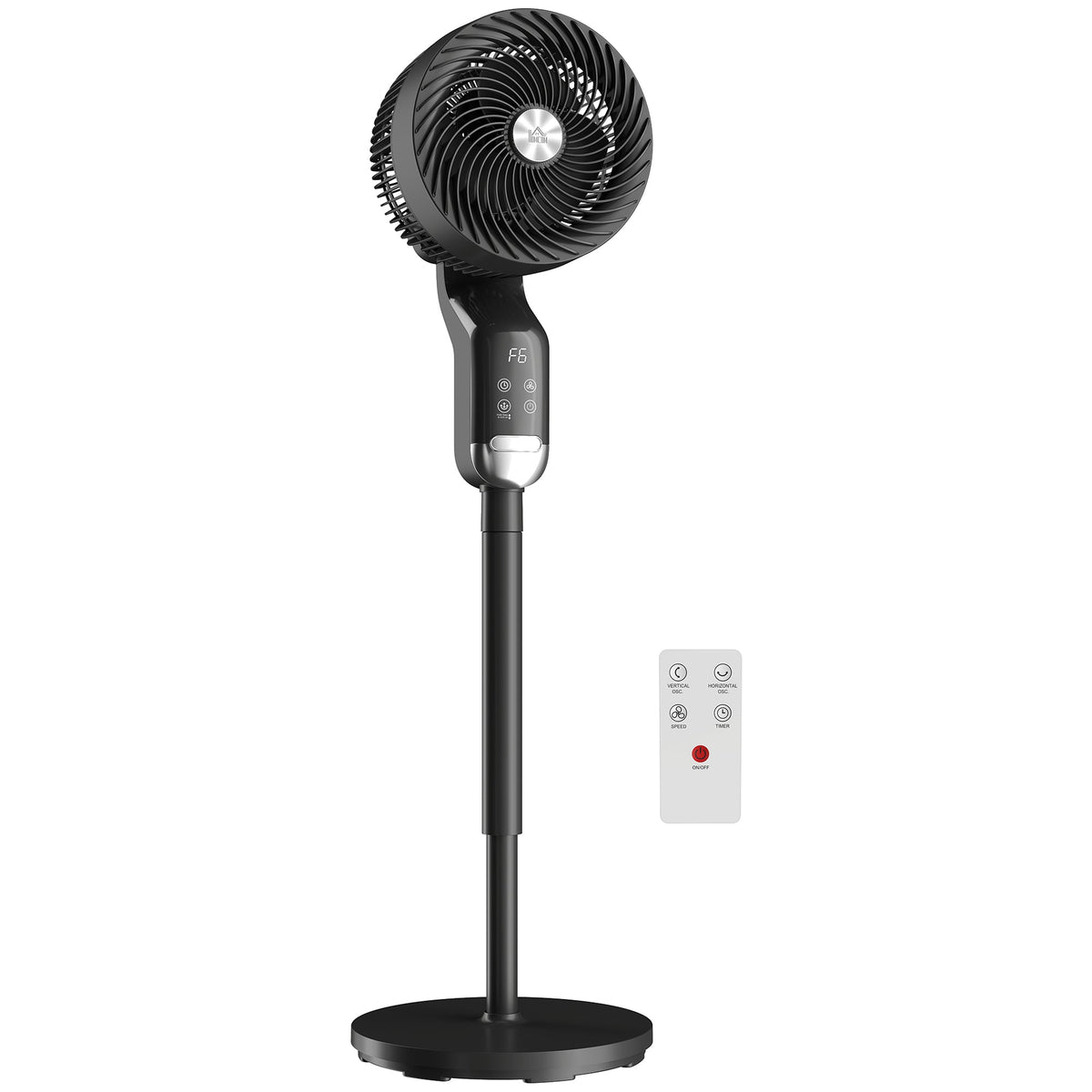 20 dB Silent Standing Fan for Bedroom, 41" Pedestal Fan with Remote, 85° Oscillating, 8 Speeds, Adjustable Height, 12H Timer, Aroma Diffuser, LED Display, Black