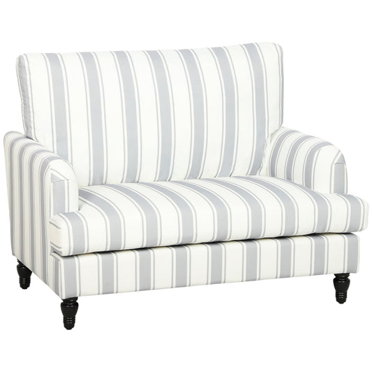 Modern Accent Chair, Velvet Single Sofa Armchair with Stripes, Turned Legs and Wide Seat, Upholstered Snuggle Chair for Living Room, Bedroom, Grey