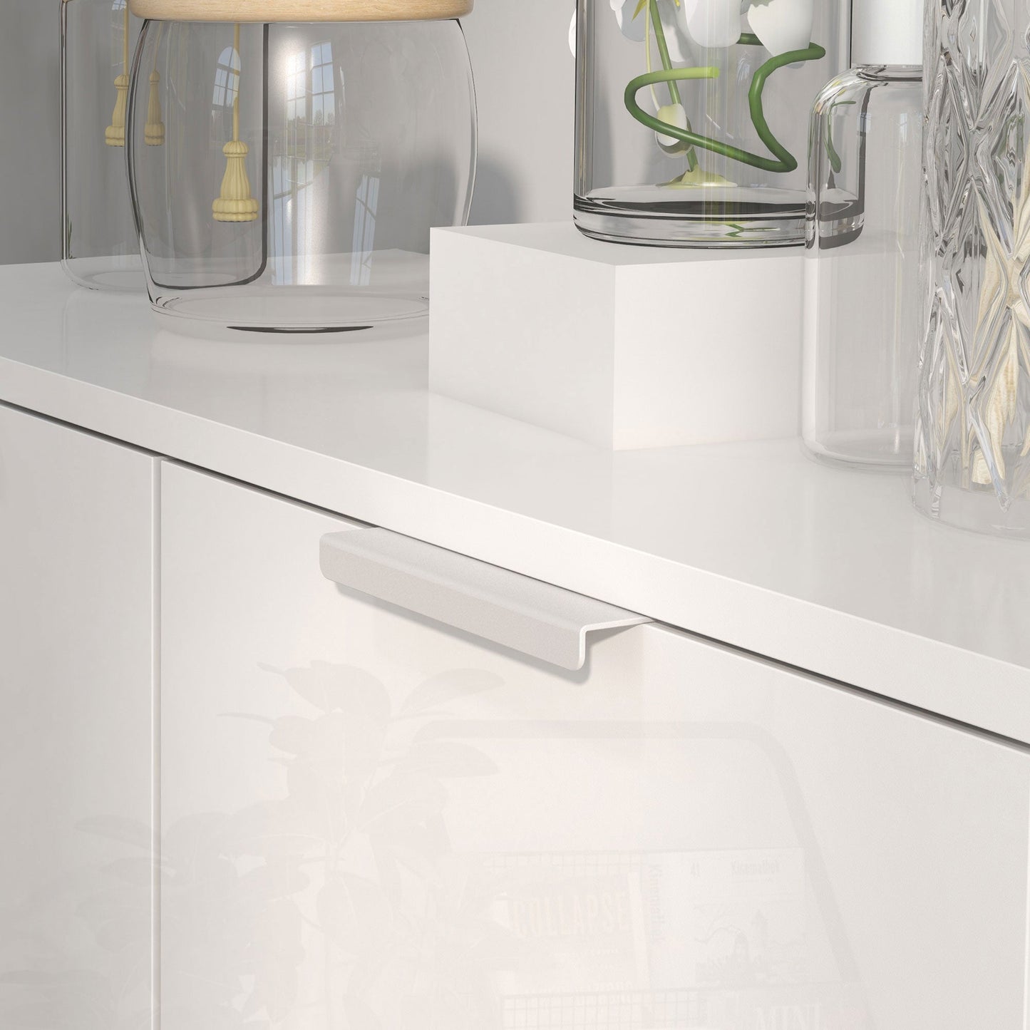 HOMCOM Shoe Cabinet, Compact Shoe Storage Cabinet with Soft-Close Hinges and Adjustable Shelves for 15-20 Pairs of Shoes, High Gloss White