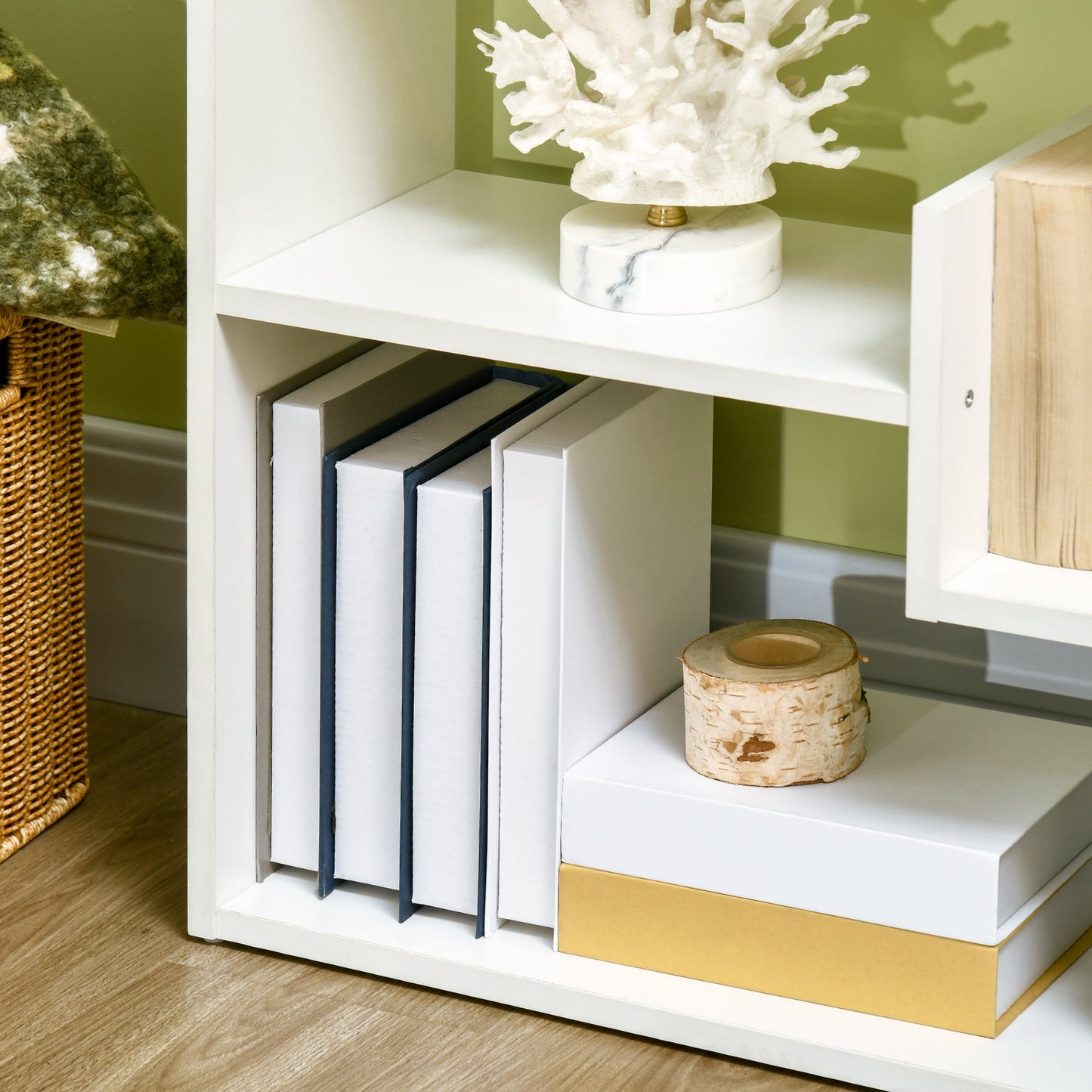 HOMCOM 6-Tier Bookshelf, Modern Bookcase with 11 Open Shelves, Freestanding Decorative Storage Shelving for Home Office and Study, White